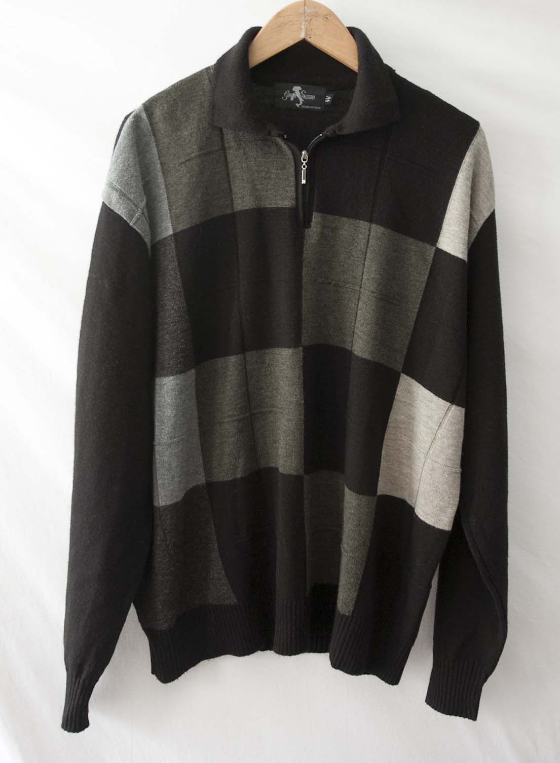 Gran Sasso Gran Sasso Sweater 1/4 Zip Size XL Black / Gray Size US XL / EU 56 / 4 - 1 Thumbnail