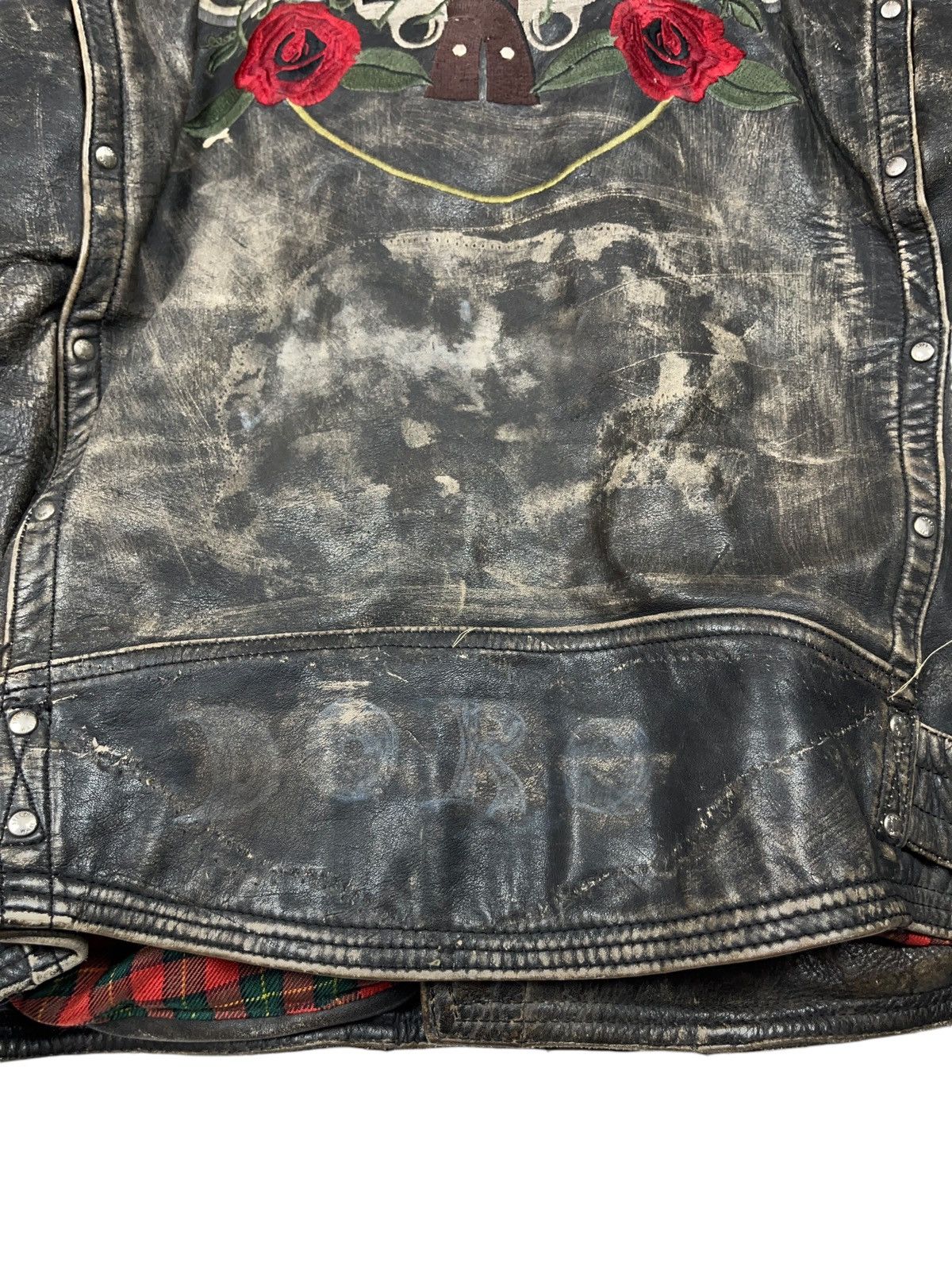 Brockum Vintage 1994 Guns n Roses Distressed Leather Biker Jacket Size US L / EU 52-54 / 3 - 15 Thumbnail