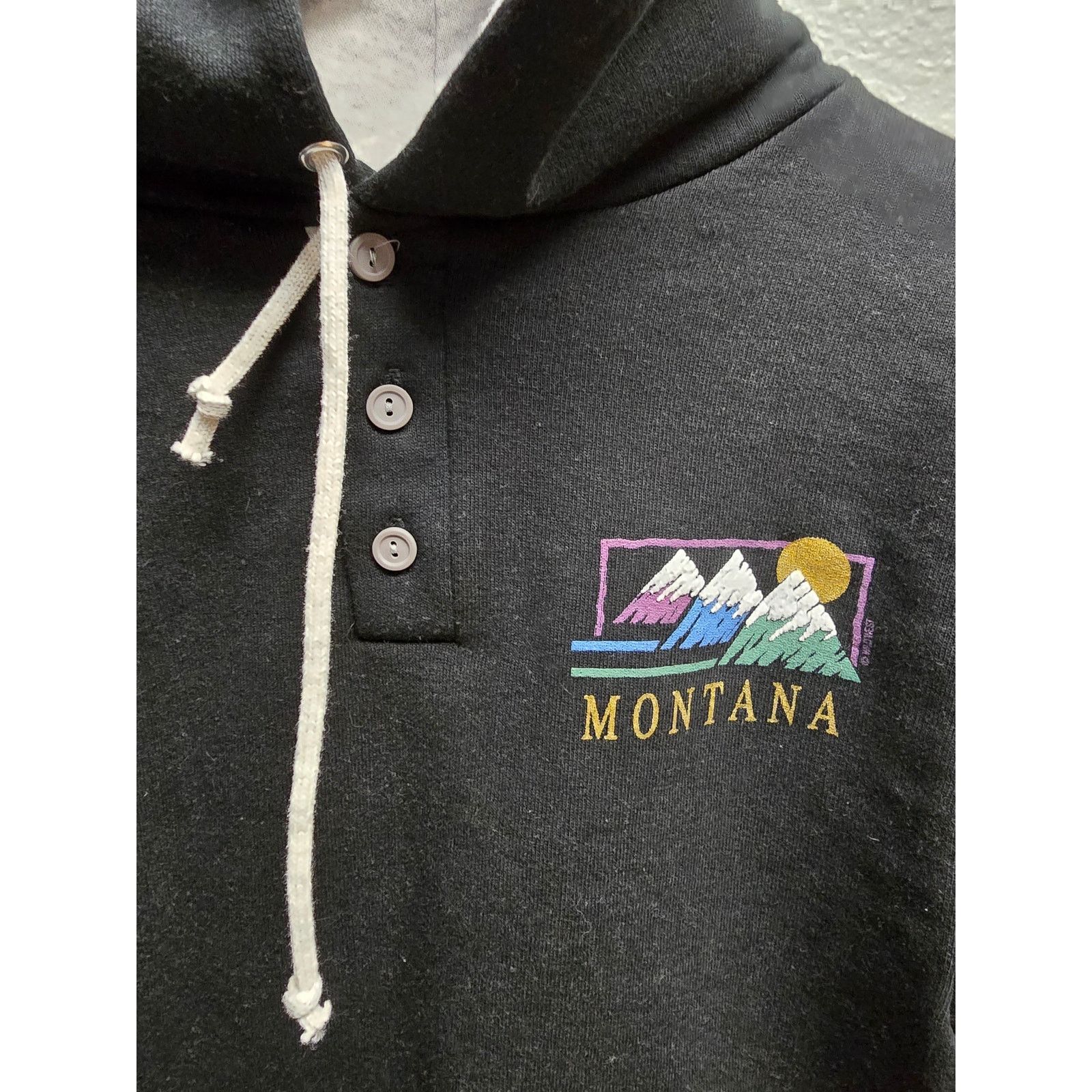 Jerzees × Vintage Montana Black Jerzees Pullover Hoodie Small Mountain Graphic Size US S / EU 44-46 / 1 - 3 Thumbnail