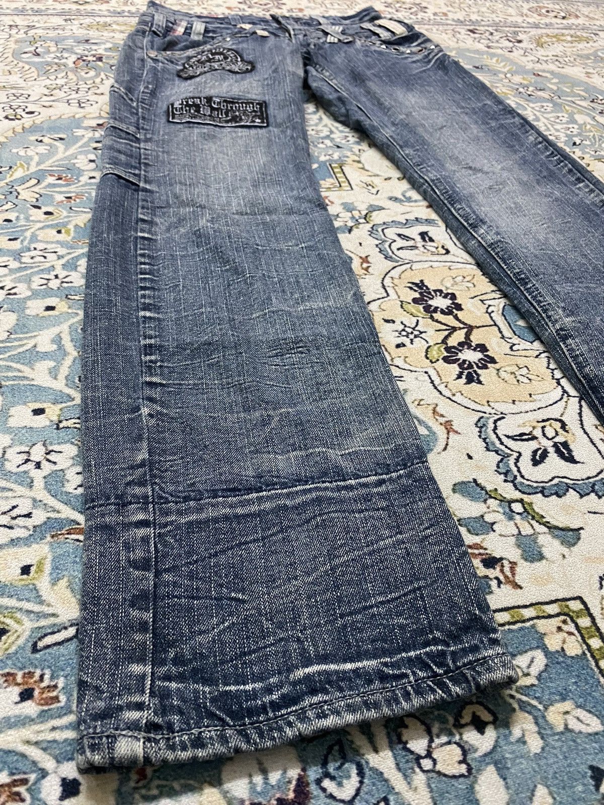 Japanese Brand 🔥 Double Waist Jeans X Wild Life Size US 29 - 2 Thumbnail