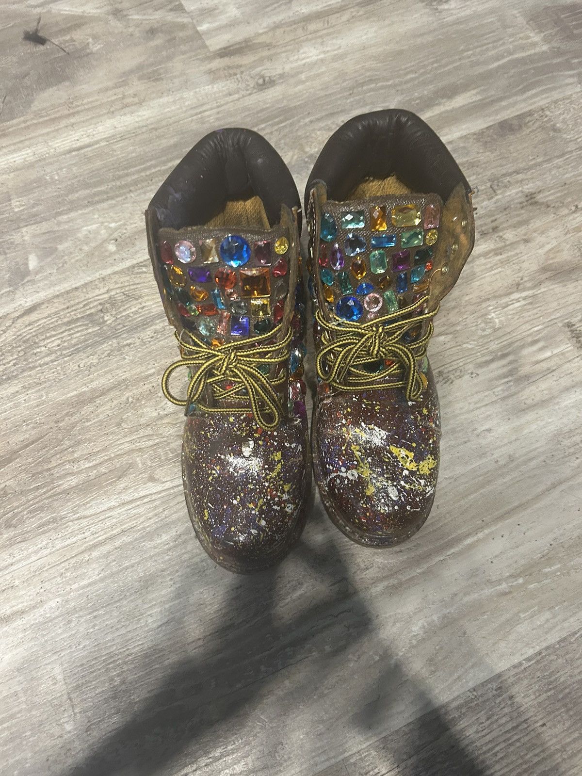 Designer Slumxweirdo Shattered Gem Industrial Work Boot Size US 7.5 / EU 40-41 - 7 Thumbnail