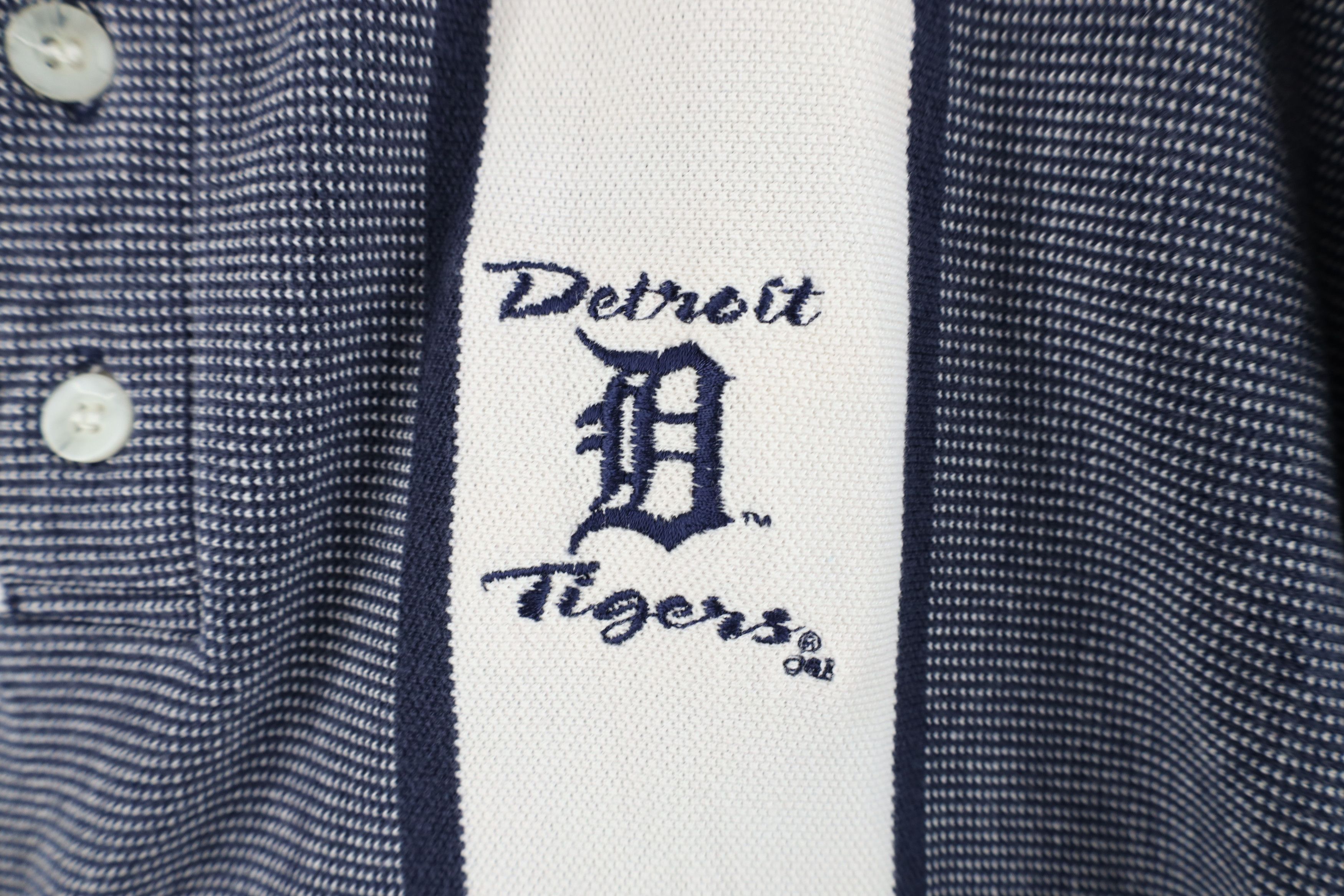 Vintage Vintage 90s Script English D Detroit Tigers Baseball Polo Size US XXL / EU 58 / 5 - 4 Thumbnail