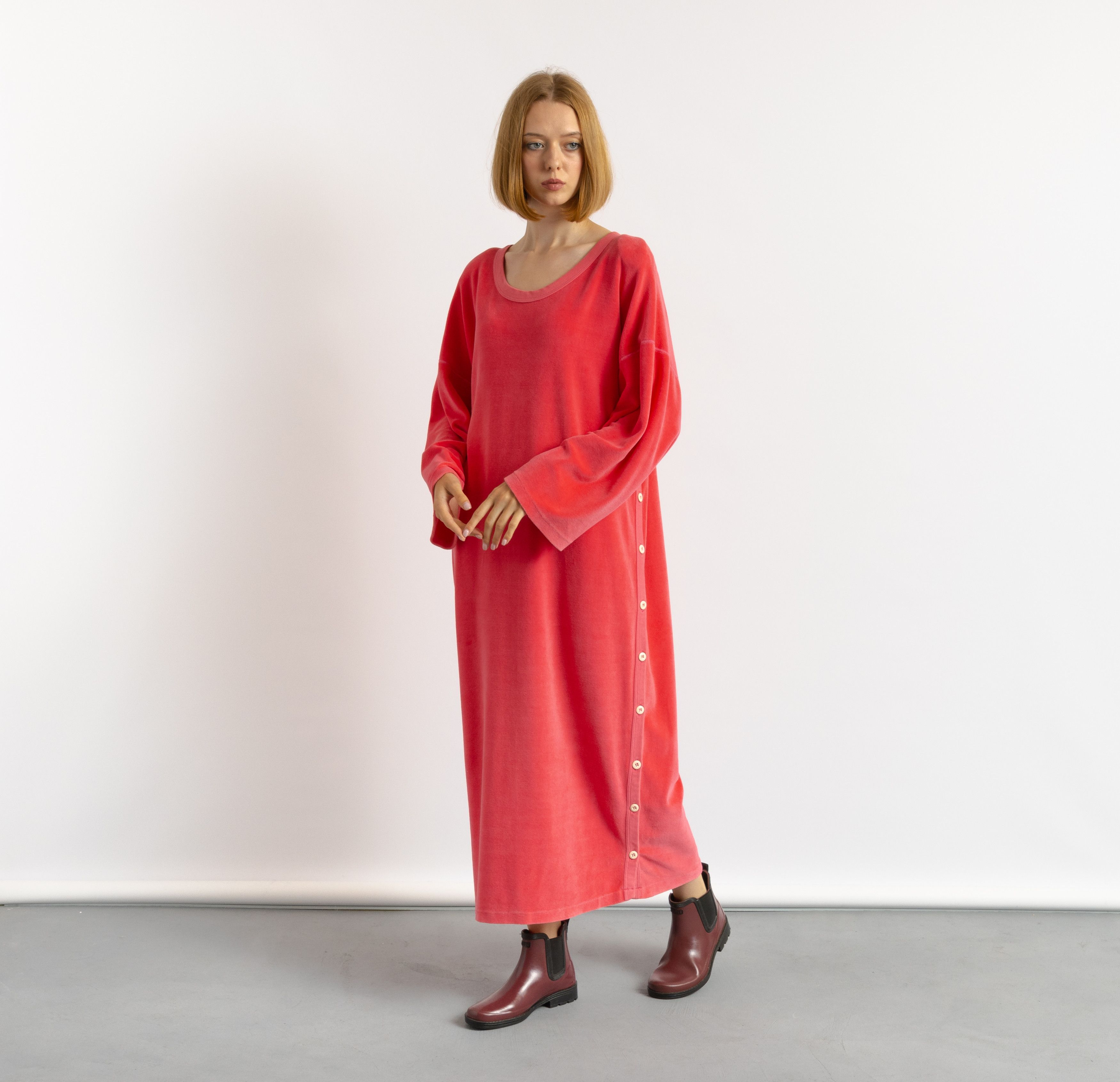 Sonia Rykiel Sonia Rykiel Paris Pink Velvet Long Maxi Dress 6024 Size M / US 6-8 / IT 42-44 - 1 Thumbnail