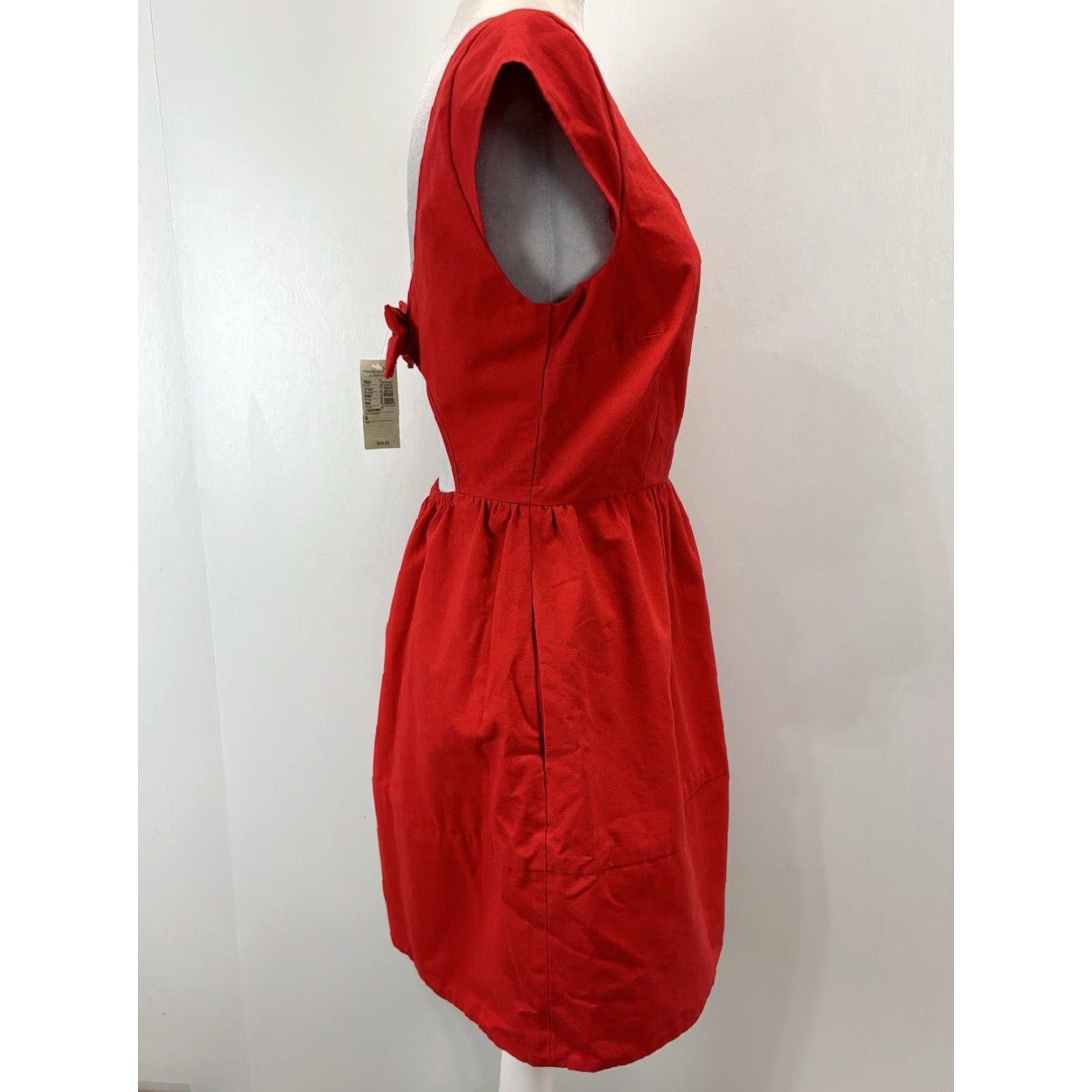 American Eagle Outfitters American Eagle Red Skater Dress, Fit and Flare, Short Sleeve, Size 6, Women's Size M / US 6-8 / IT 42-44 - 4 Thumbnail