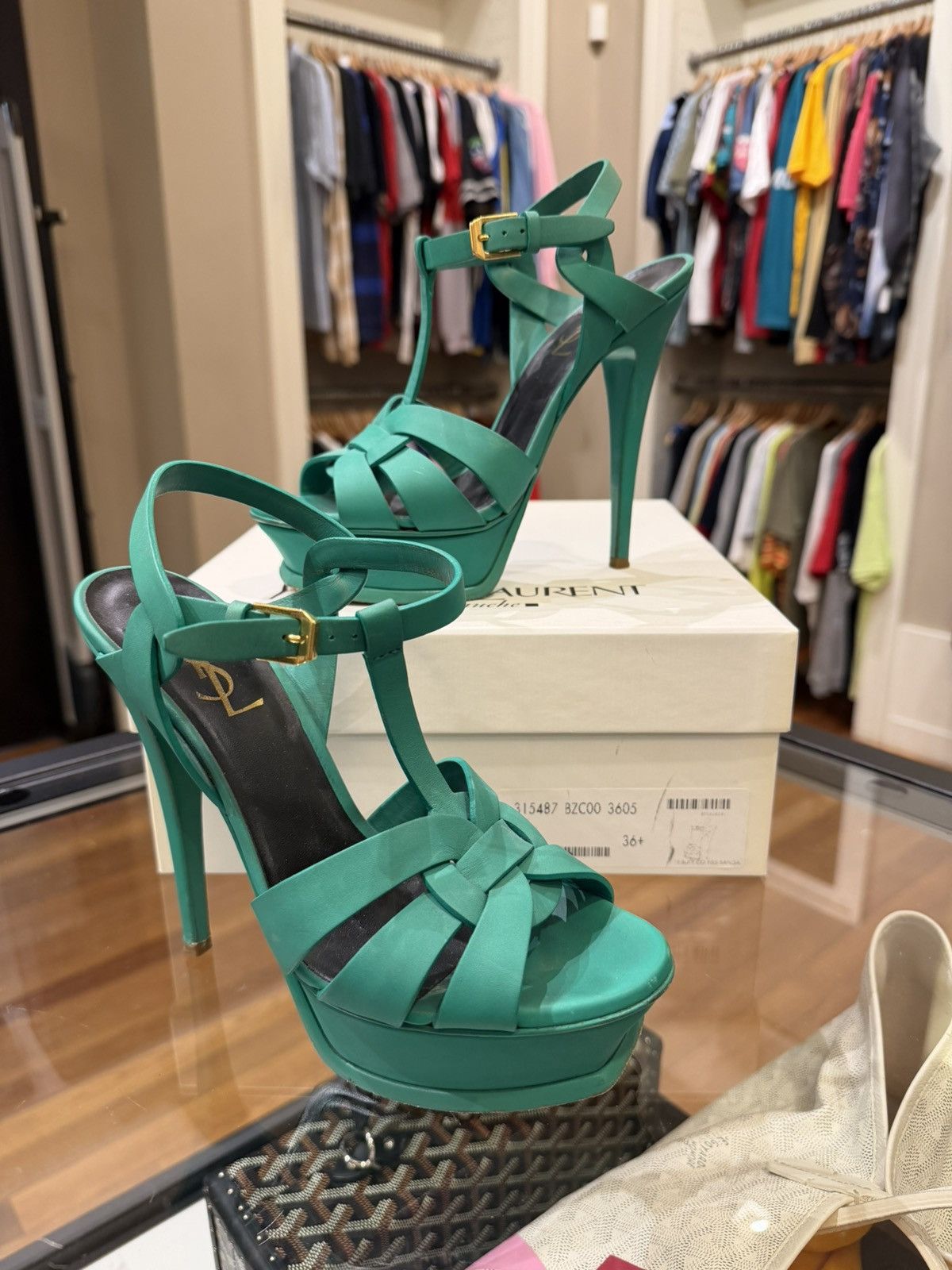 Yves Saint Laurent YSL Saint Laurent Tribute Platform Sandals Size US 6.5 / IT 36.5 - 4 Thumbnail