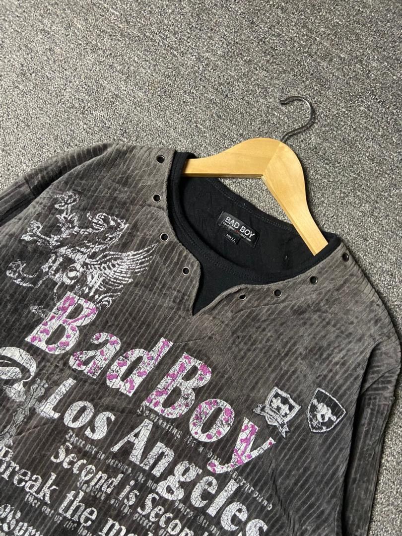 Japanese Brand Vintage Bad Boy Double Layered Long Sleeve Shirt (176) Size US L / EU 52-54 / 3 - 6 Thumbnail