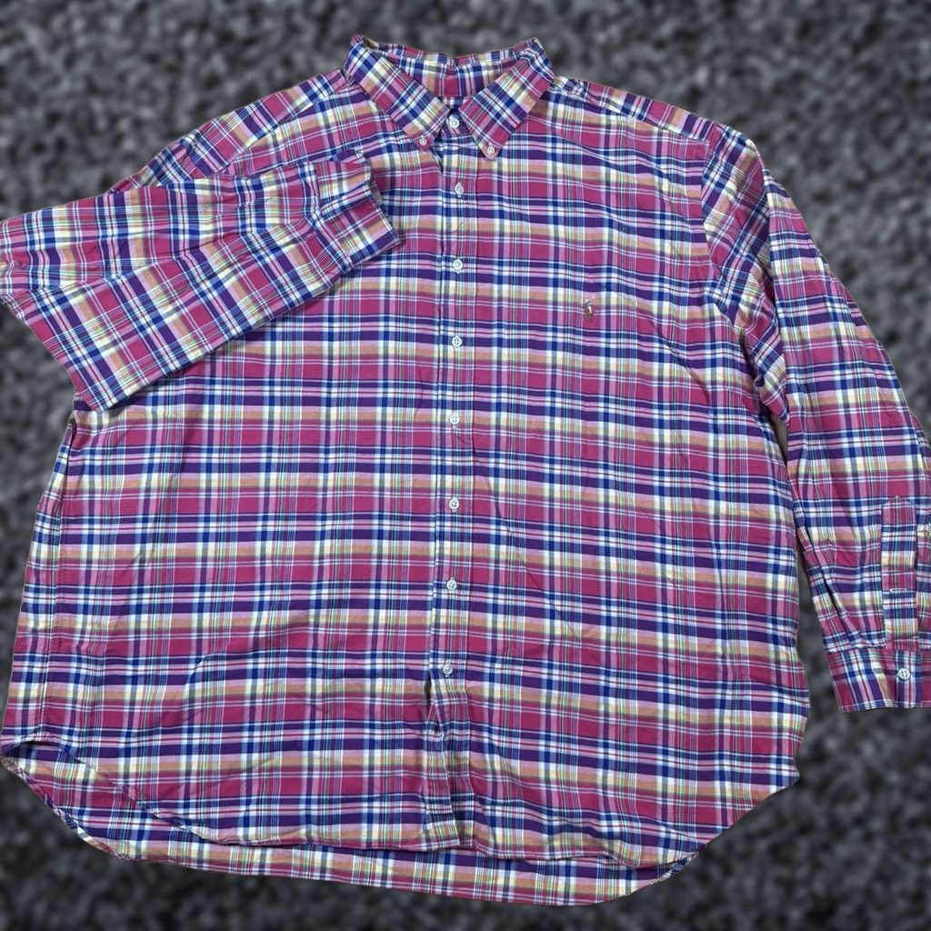 Polo Ralph Lauren Polo Ralph Lauren Button Shirt Mens 3XB Big Plaid Gingham Check Long Sleeve Big 3X Multicolor Mens Size US XXL / EU 58 / 5 - 1 Thumbnail