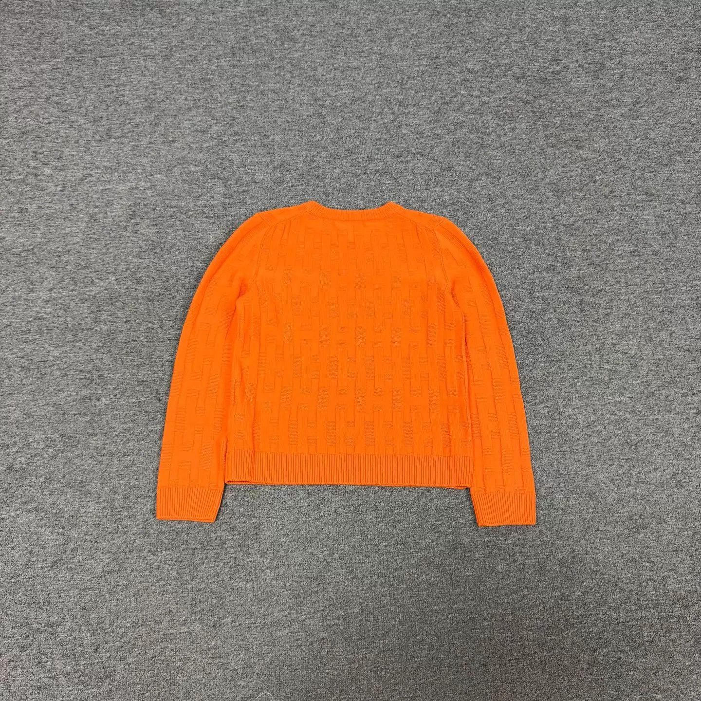 Hermes Hermes Orange H Jacquard Crew Neck 100% Wool Knit Sweater Size XS / US 0-2 / IT 36-38 - 2 Thumbnail