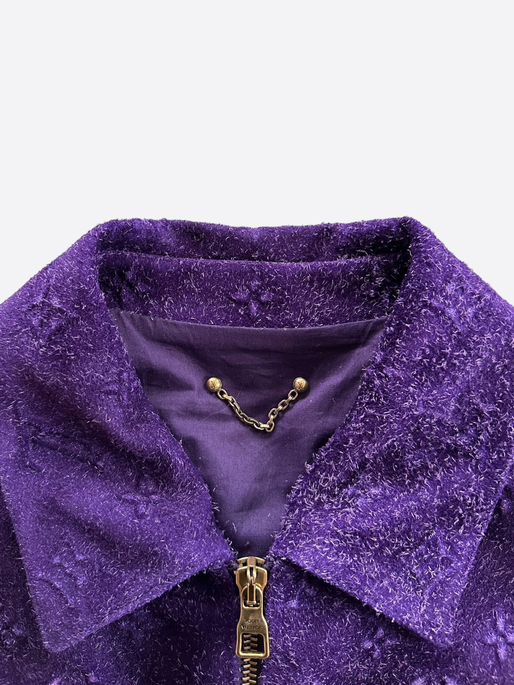 Louis Vuitton Louis Vuitton Purple Embossed Monogram Suede Workwear Jacket Size US XXL / EU 58 / 5 - 3 Thumbnail
