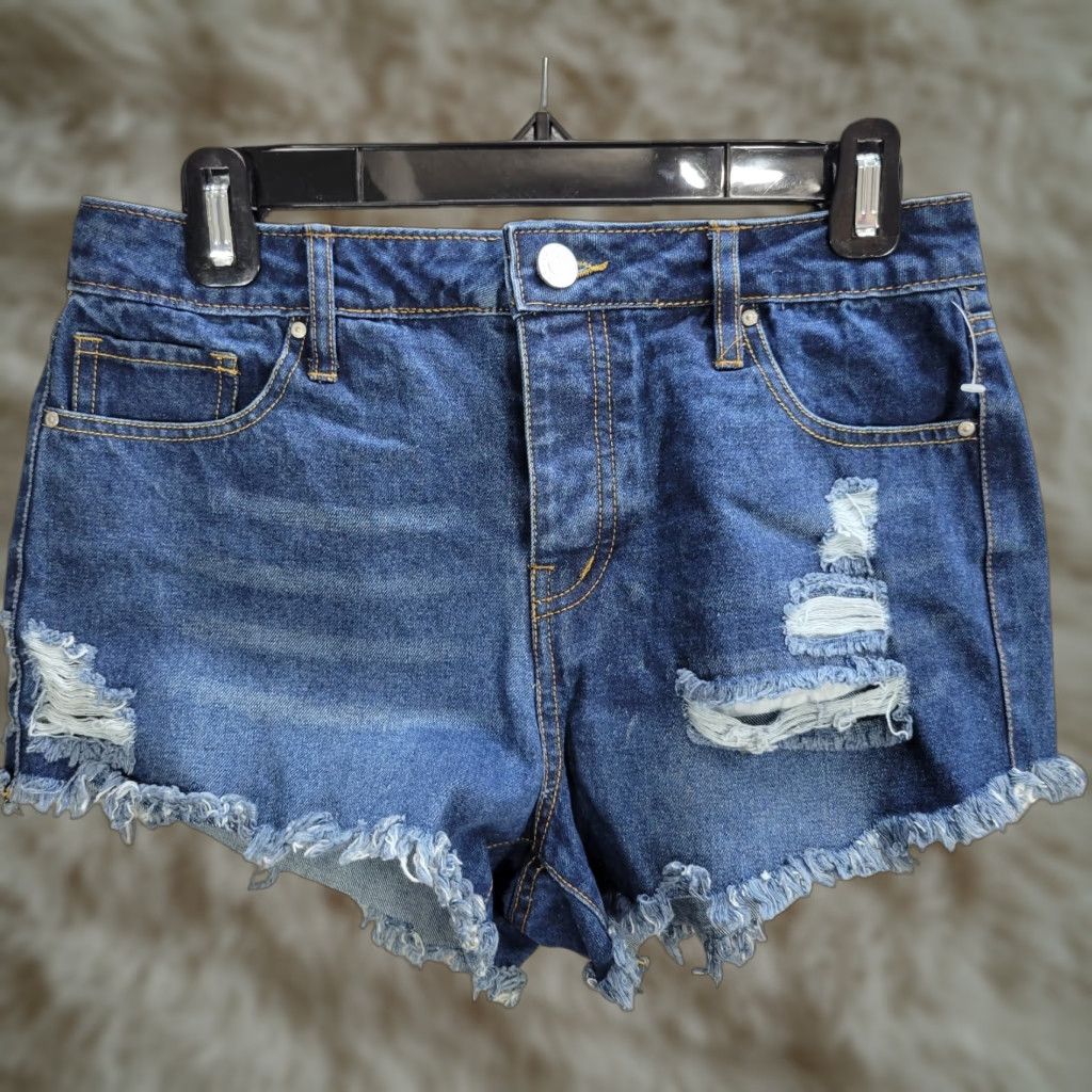 Vintage Refuge Women's Blue Distressed Cut-Off Shorts Cotton Sz 4 NWT Size 30" / US 8 / IT 44 - 1 Thumbnail