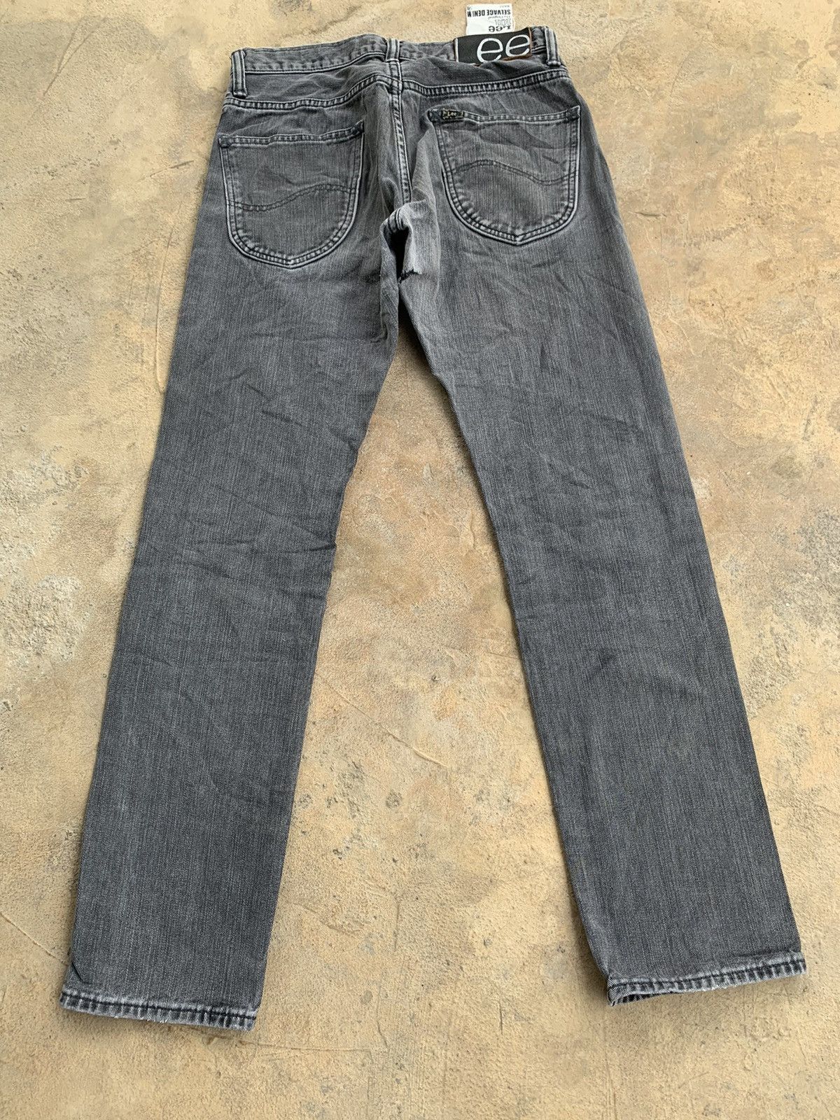 Lee Rare💥Lee 101 Black Selvedge Faded Distressed Denim Size US 30 / EU 46 - 5 Thumbnail