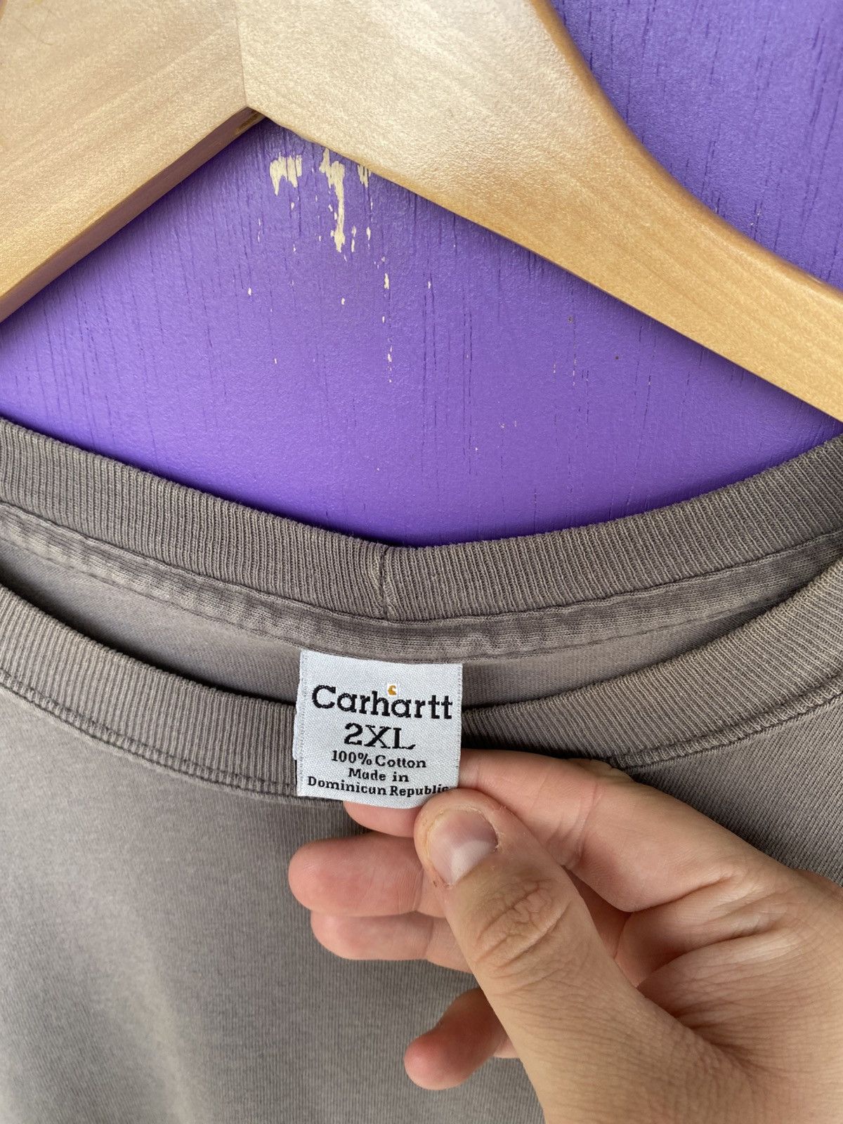 Carhartt Vintage 00s Carhartt essential faded pocket tee Size US XXL / EU 58 / 5 - 4 Thumbnail