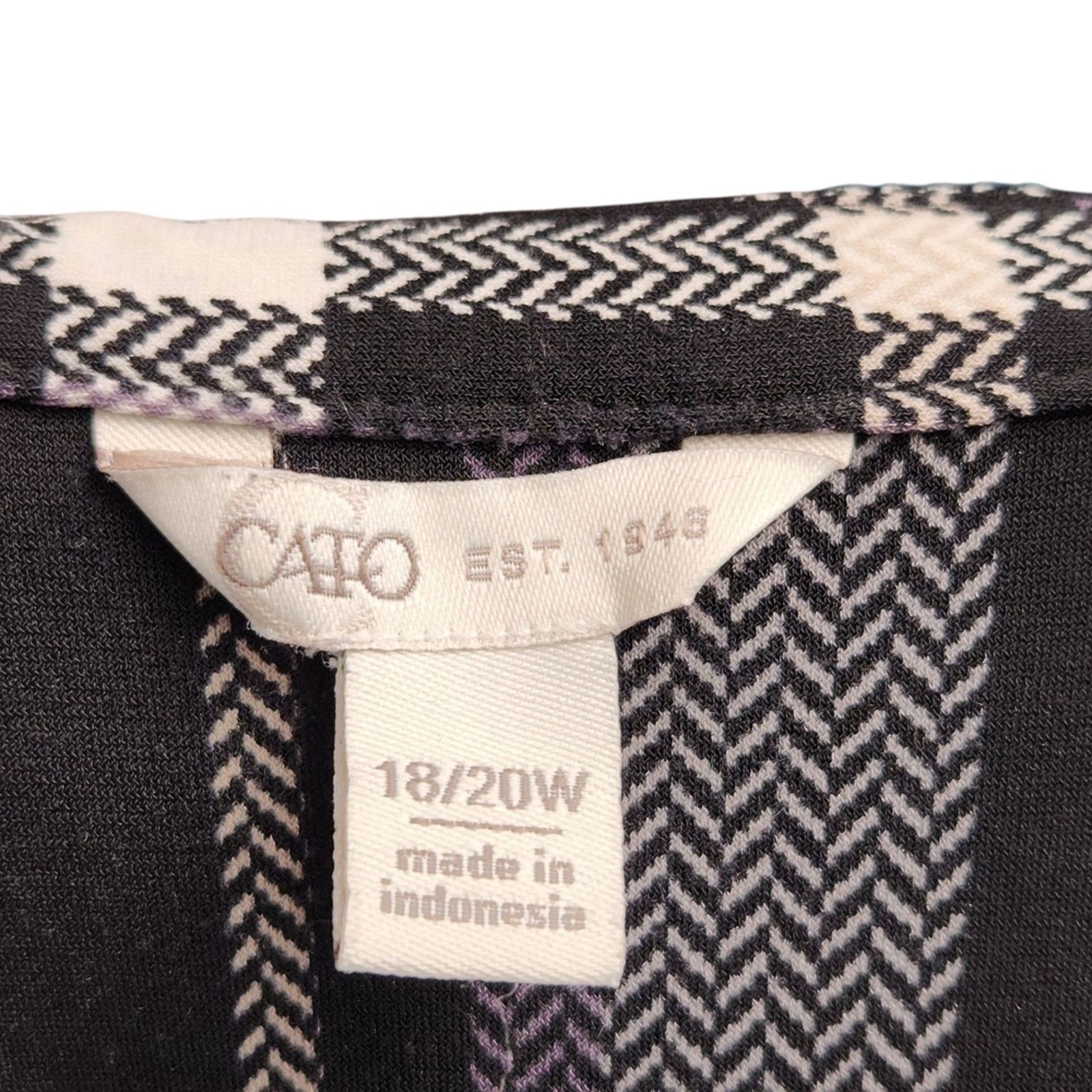 Other Cato Size 18/20W Blouse Black and Cream Plaid Tunic Size XXL / US 16-18 / IT 52-54 - 9 Thumbnail