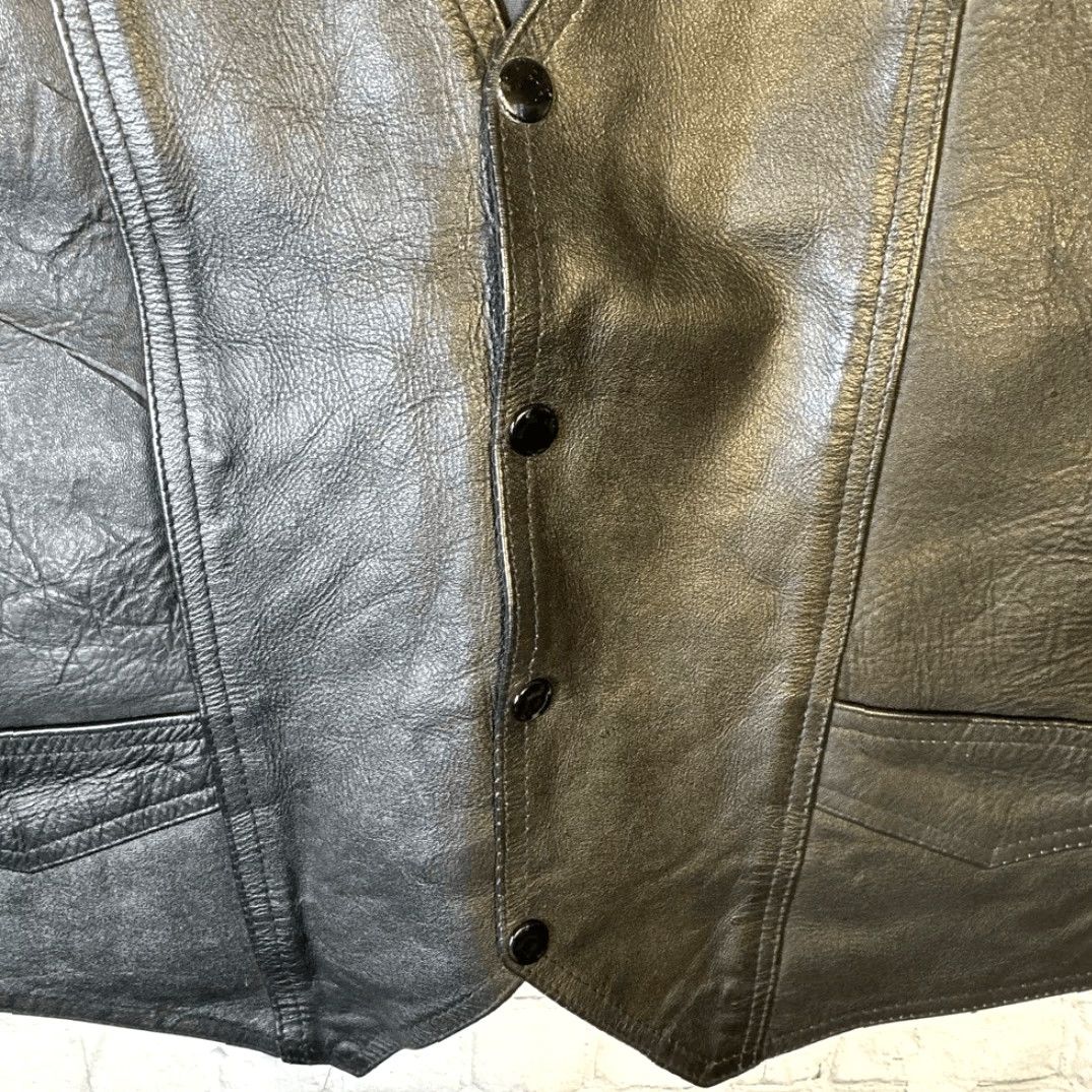 Vintage VINTAGE No Brand Leather Vest Biker Women's XL Black Snap Pockets A-1 Motorcycle Size XL / US 12-14 / IT 48-50 - 2 Thumbnail