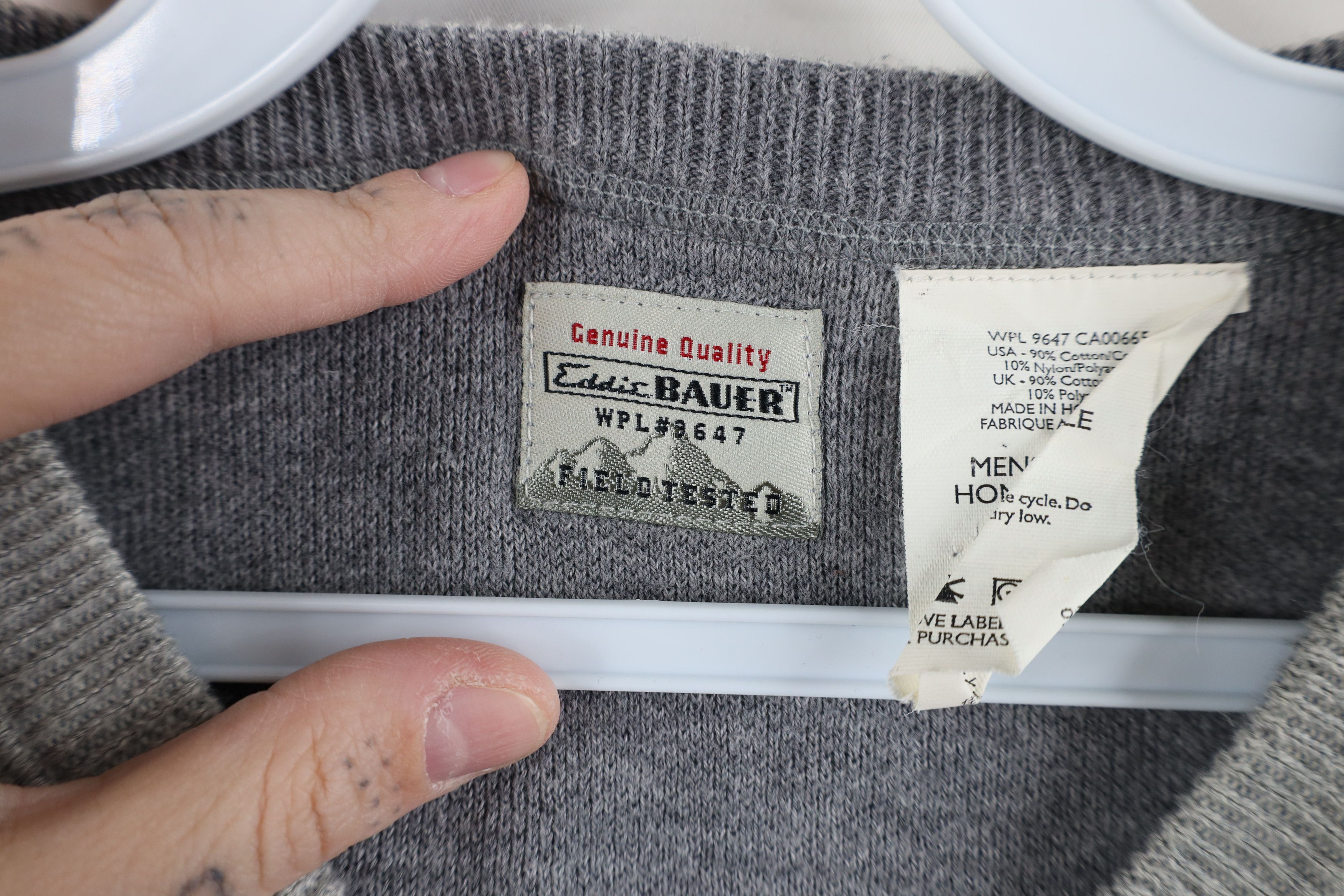 Eddie Bauer × Vintage Vintage Eddie Bauer Reversible Cotton Knit Sweater Vest Gray Size US XL / EU 56 / 4 - 7 Thumbnail