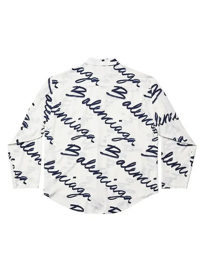 Balenciaga o1w1db10226 Unisex Scribble Minimal Shirt in Multicolor Size US XS / EU 42 / 0 - 2 Thumbnail