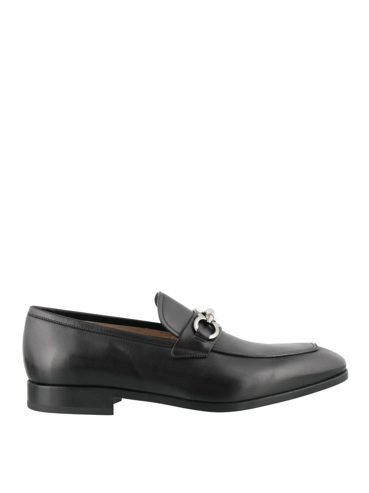 Salvatore Ferragamo o1s1rm0924 Benford Semi-Opaque Leather Loafers in Black Size US 11.5 / EU 44-45 - 1 Thumbnail