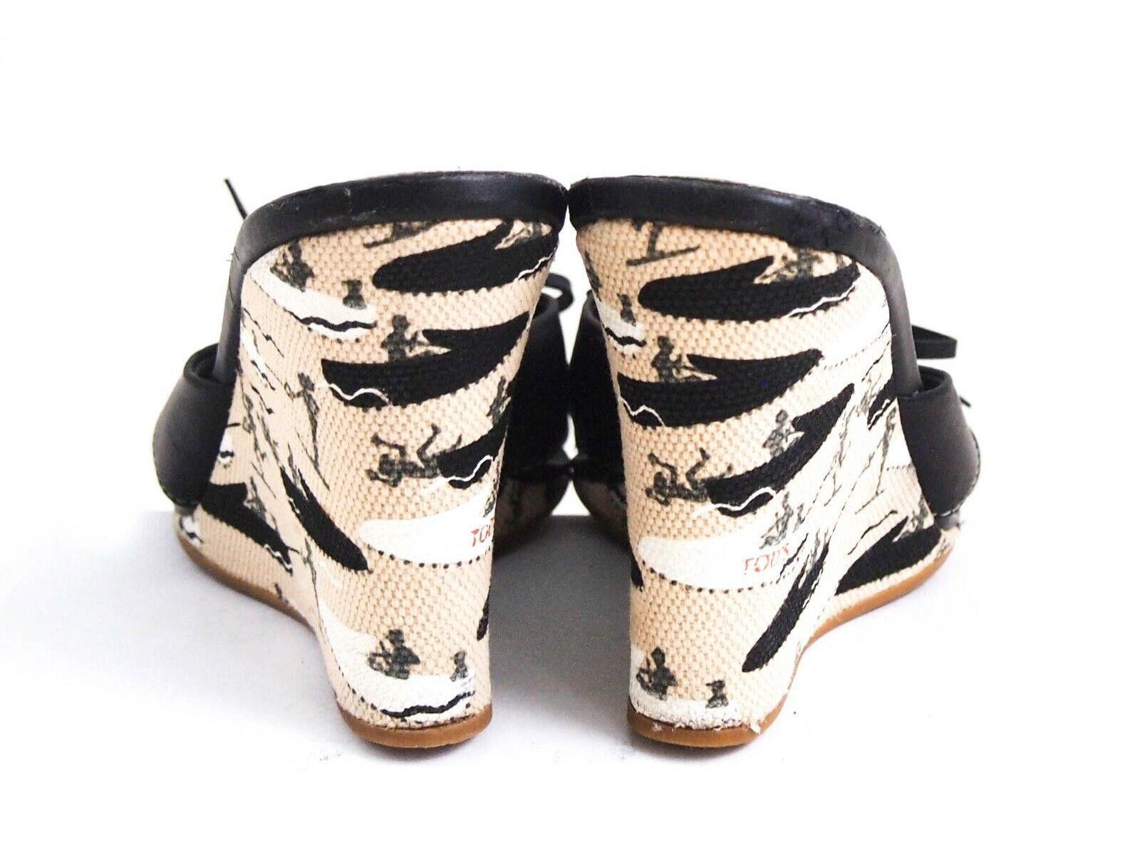 Tod's Tod's Wedge Mules Sandals Black Leather US 7.5 EU 37.5 Size US 7.5 / IT 37.5 - 7 Thumbnail