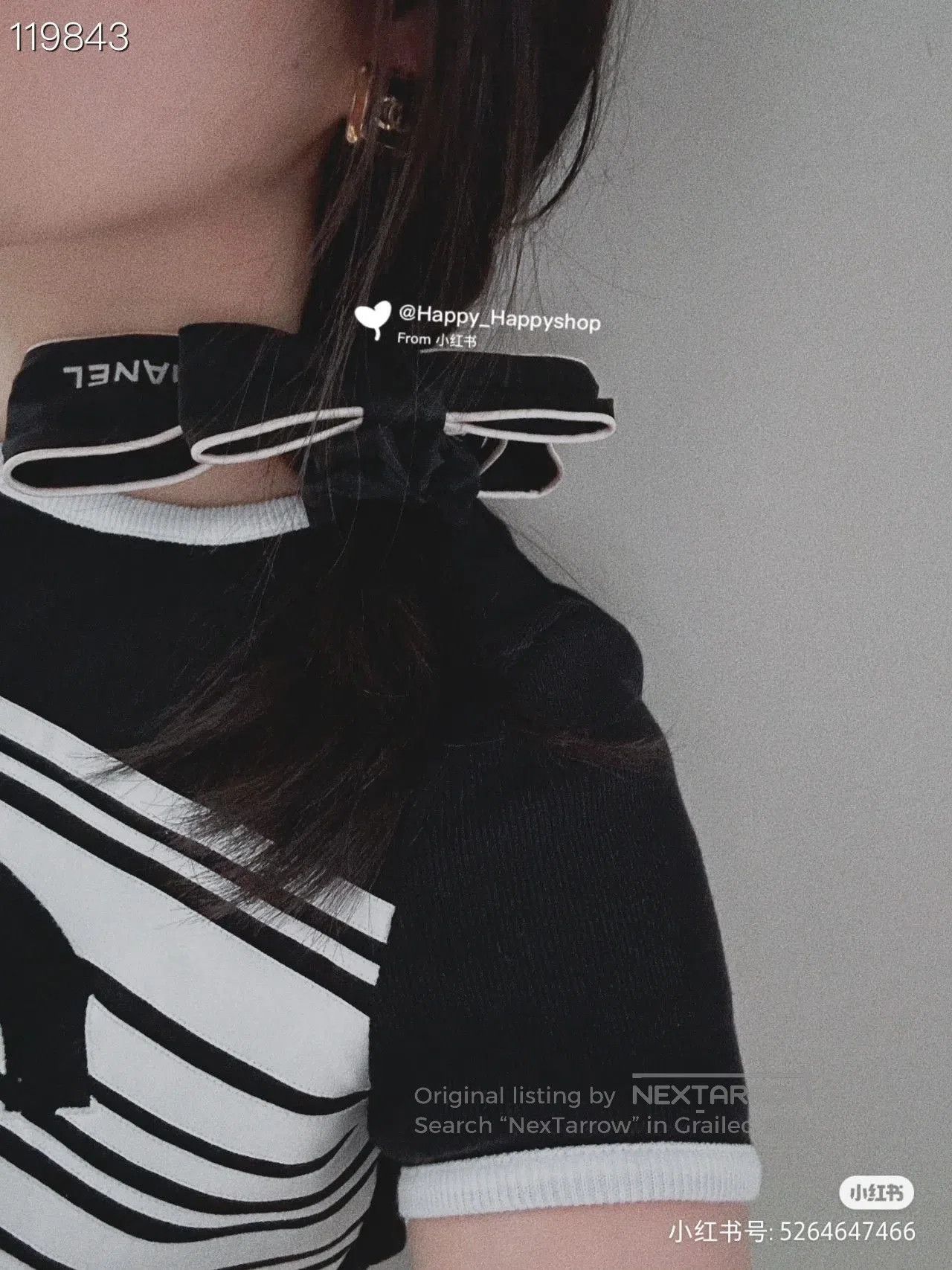 Chanel Chanel Black Bow Double C Hair Tie. Size ONE SIZE - 5 Thumbnail