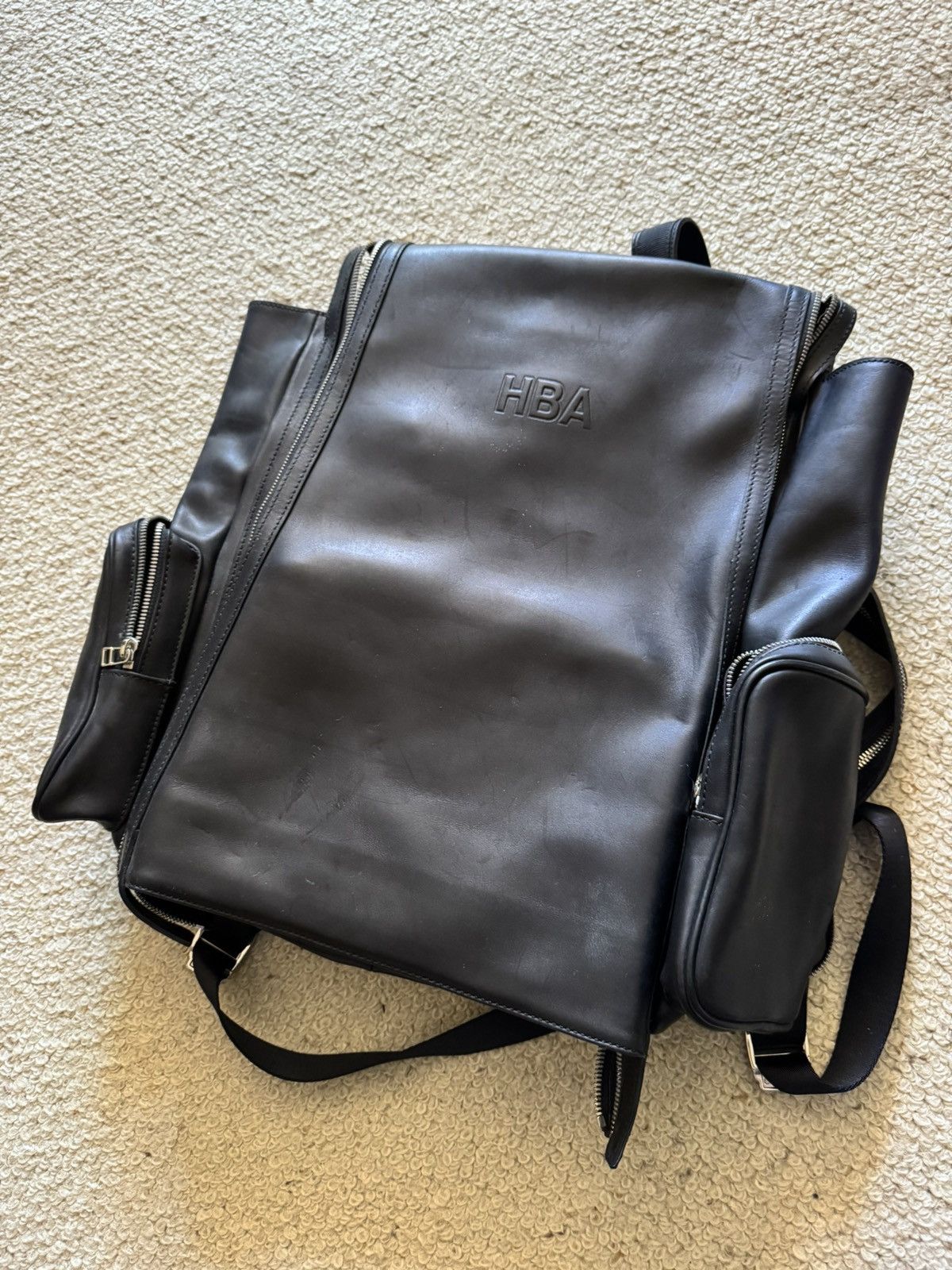Hood By Air Hood By Air Black Leather Backpack – OS Size ONE SIZE - 1 Thumbnail