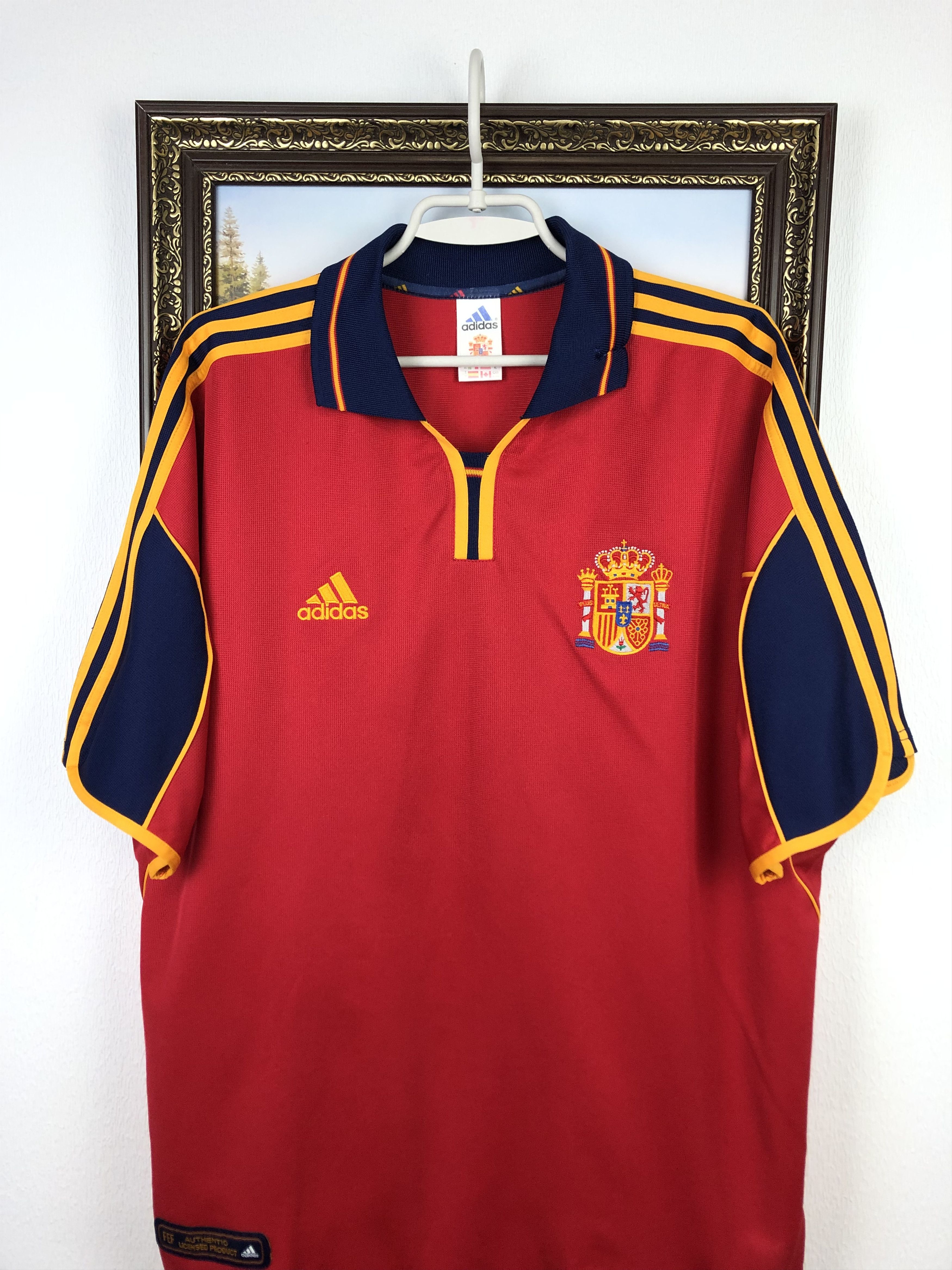 Adidas Spain football shirt Soccer Adidas Tee Trikot National Size US XL / EU 56 / 4 - 2 Thumbnail