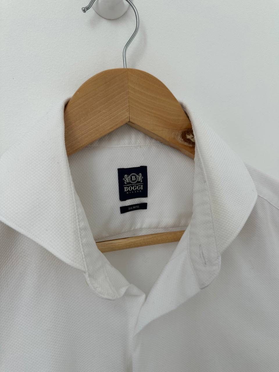 Boggi × Vintage Vintage Boggi Milano Whit Men’s Slim Fit Shirt Size US M / EU 48-50 / 2 - 5 Thumbnail