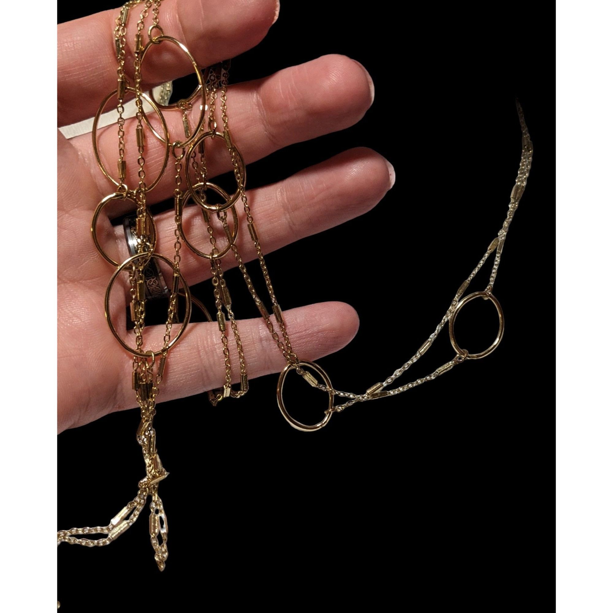 Other Multilayer Gold Chain Open Loop Necklace Size ONE SIZE - 4 Thumbnail