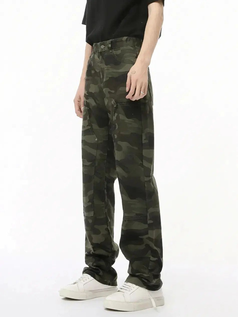 Japanese Brand Retro loose camouflage patchwork jeans Size US 32 / EU 48 - 1 Thumbnail