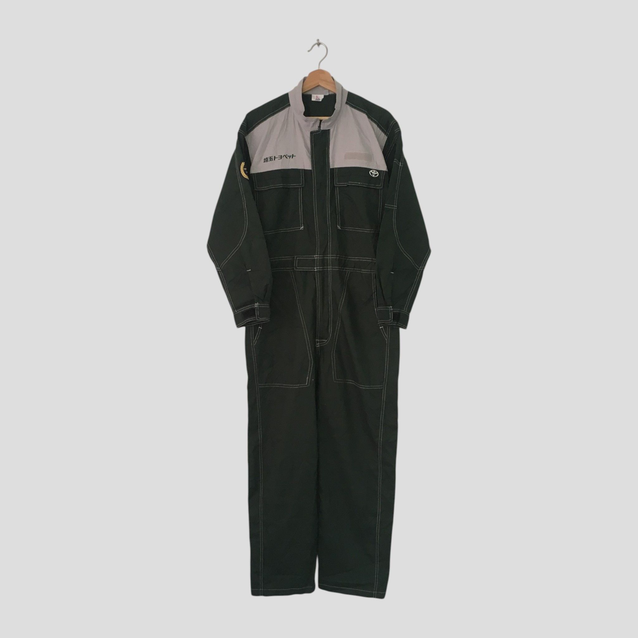 Japanese Brand Vintage 90's Toyota Techno Japan Green Coveralls Size US M / EU 48-50 / 2 - 2 Thumbnail