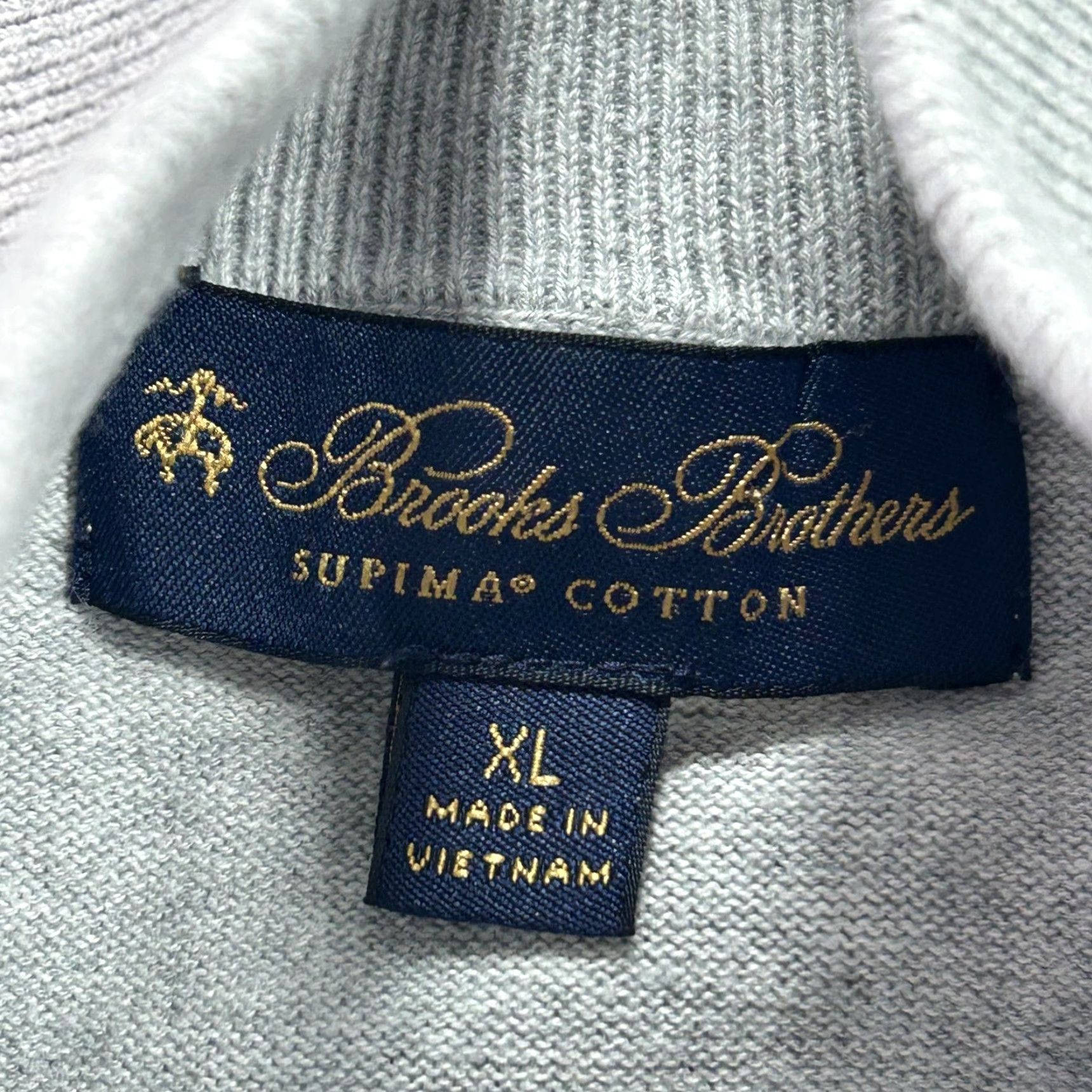 Brooks Brothers Brooks Brothers Sweater Mens XL Gray Supima Cotton 1/4 Zip Mock Neck Pullover Size US XL / EU 56 / 4 - 3 Thumbnail