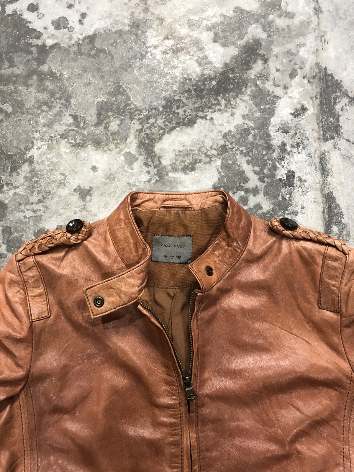 Zara Zara Sheepskin Biker Leather Jacket Size S / US 4 / IT 40 - 4 Thumbnail