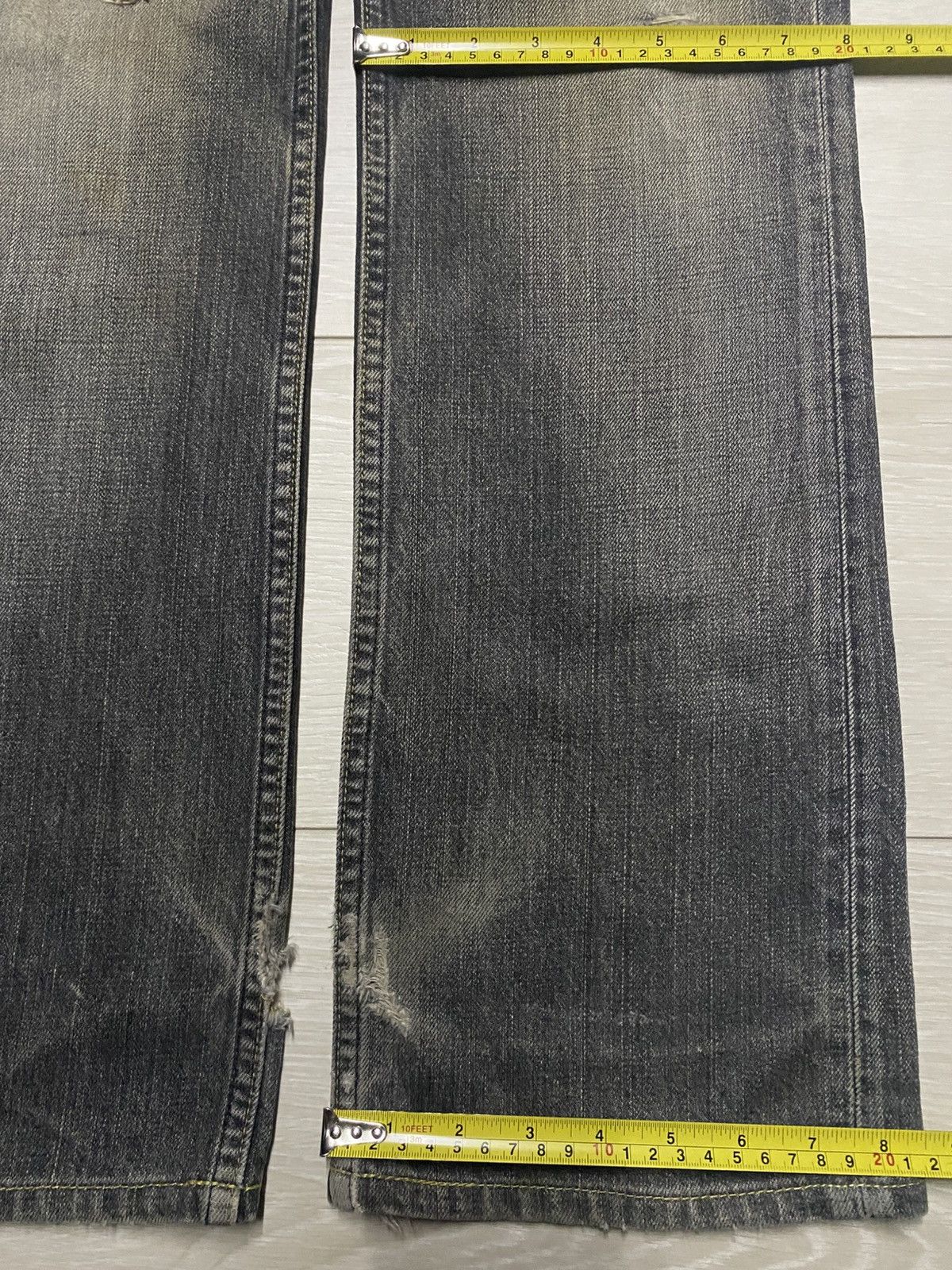 Levi's Vtg Levis 507 Y2K Sanforized Black Distressed Flare Jeans Size US 30 / EU 46 - 18 Thumbnail