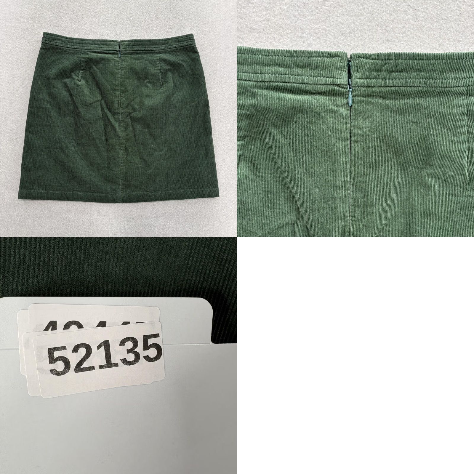 J.Crew J.CREW Skirt Womens 14 Green Corduroy A-Line Short Button Lined Stretch Preppy Size 36" / US 14 / IT 50 - 8 Thumbnail