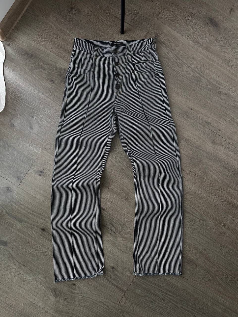 Isabel Marant × Japanese Brand × Vintage Vintage Isabel Marant High Waist Striped Trousers Button Fly Size 24" / US 00 / IT 34 - 2 Thumbnail
