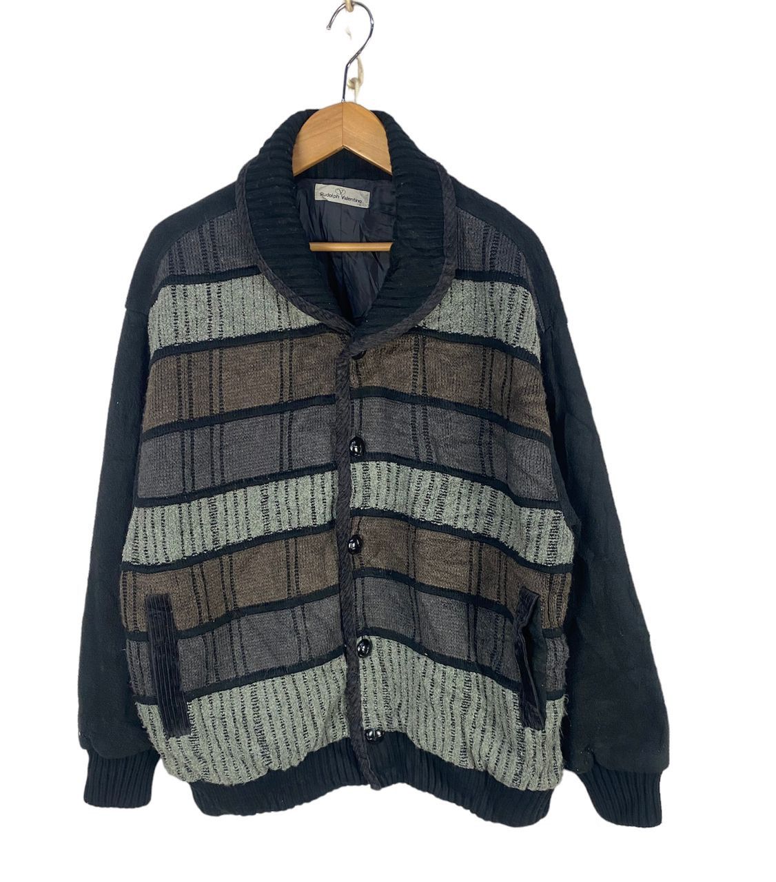Japanese Brand Rudolph Valentino knit bombers button up jacket Size US L / EU 52-54 / 3 - 1 Thumbnail