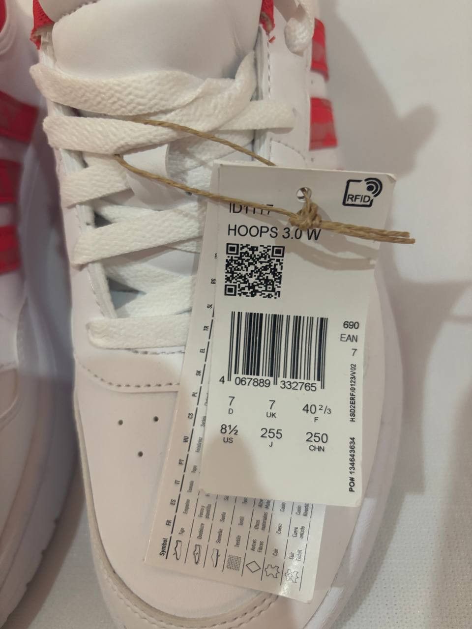 Adidas Adidas Hoops 3.0 White / orange sneakers. Size US-8,5, UK-7 Size US 8.5 / IT 38.5 - 4 Thumbnail
