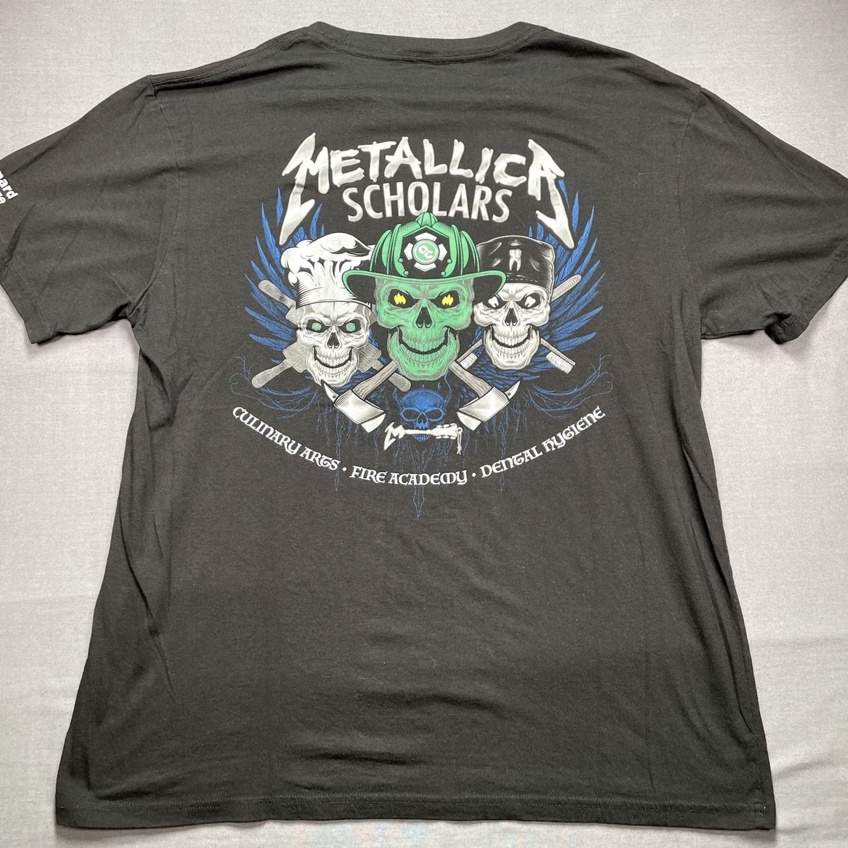 Vintage Metallica Shirt Mens L T-Shirt Black College Oxnard College Scholars Dentist Culinary Fire Size US L / EU 52-54 / 3 - 5 Thumbnail