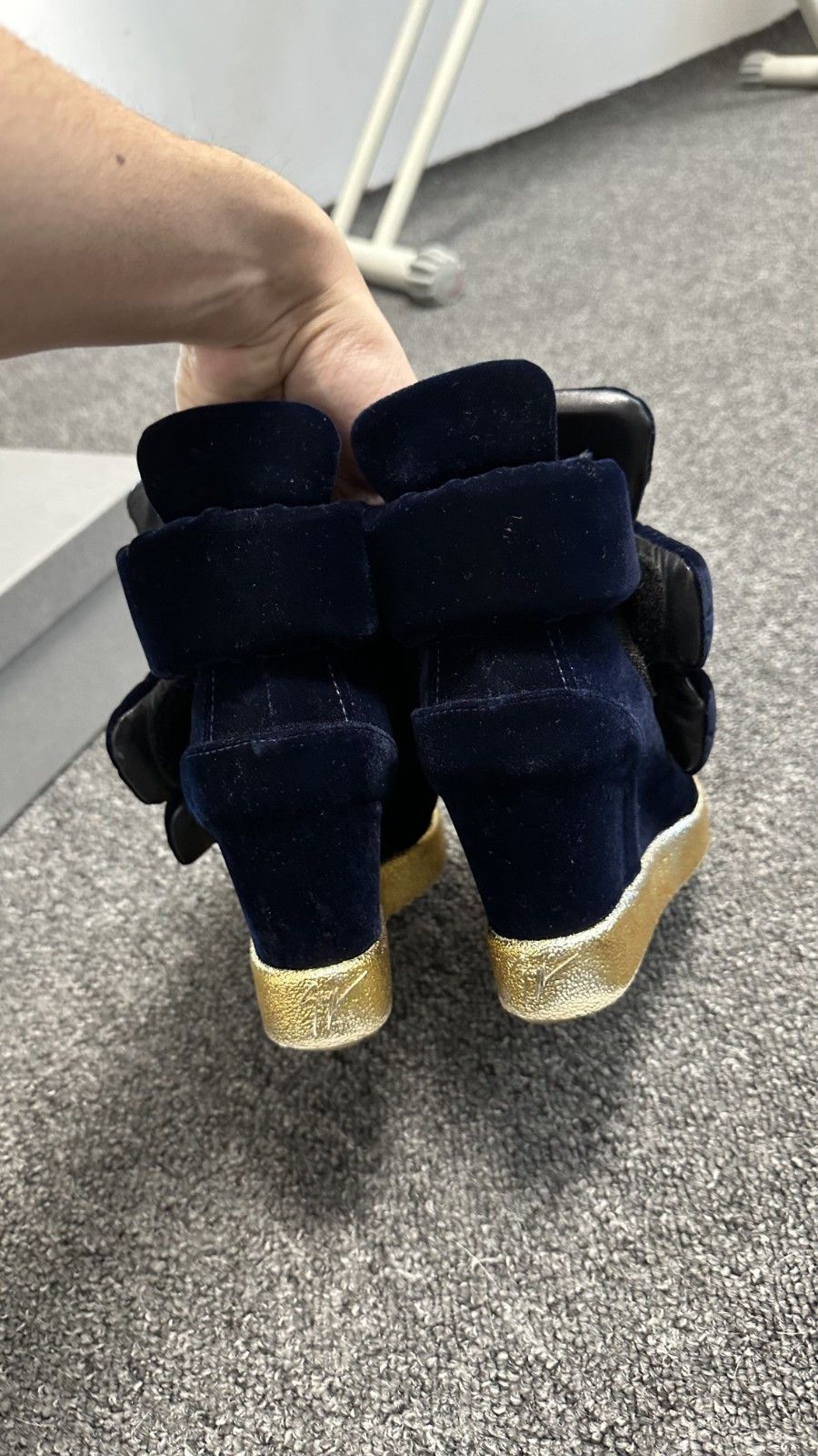 Giuseppe Zanotti Giuseppe Zanotti Blue Velvet High Top Sneakers Isabel Marant Size US 7 / IT 37 - 4 Thumbnail