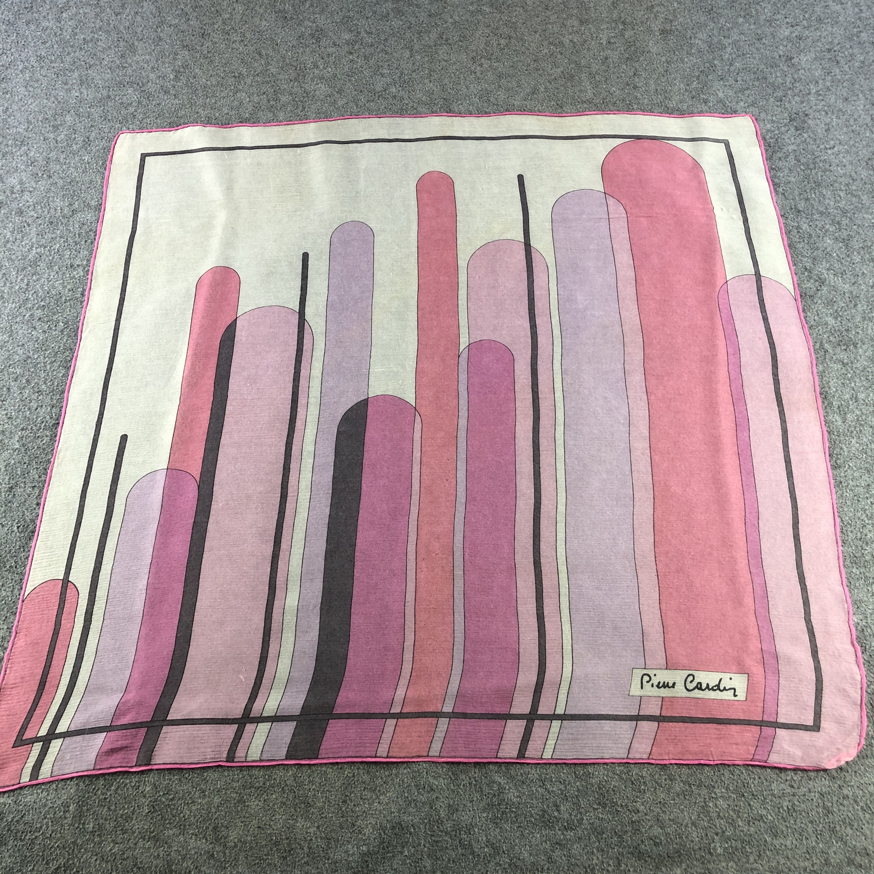 Pierre Cardin Vintage Pierre Cardin Abstract Hand Rolled Silk Scarf M1357 Size ONE SIZE - 2 Thumbnail