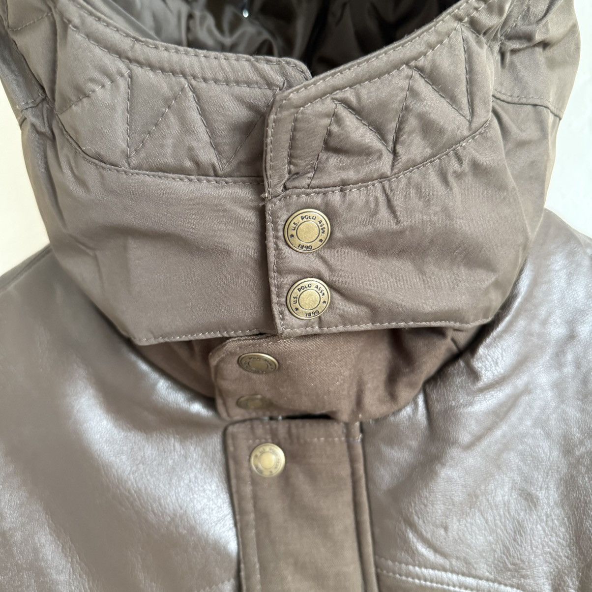 U.S. Polo Assn. × Vintage U.S. Polo Assn. Brown Vest Hooded Western Faux Leather Trim Size US S / EU 44-46 / 1 - 5 Thumbnail