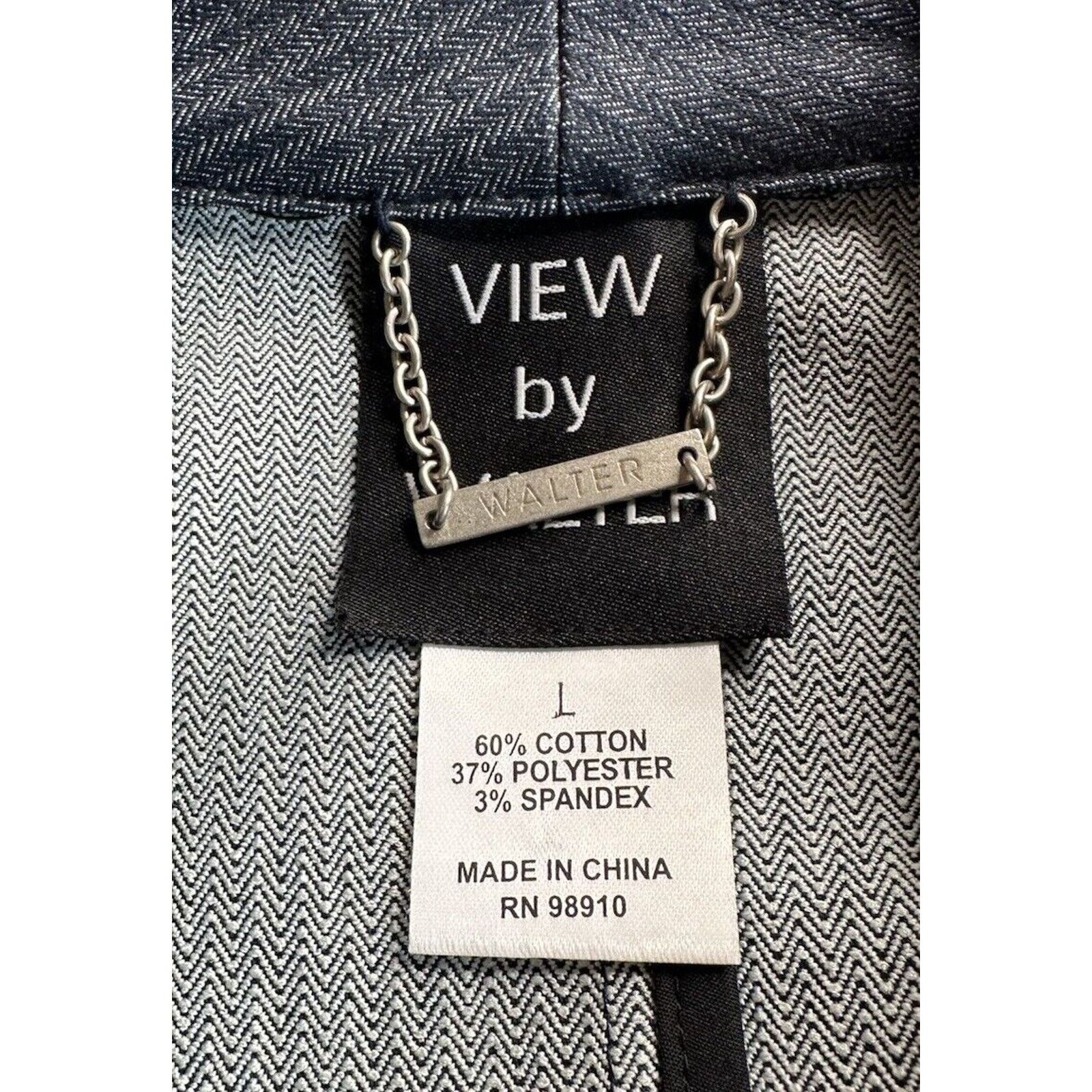 Other View Walter Blue Herringbone Denim Trouser Jeans Blazer 10 L Size 32" / US 10 / IT 46 - 15 Thumbnail