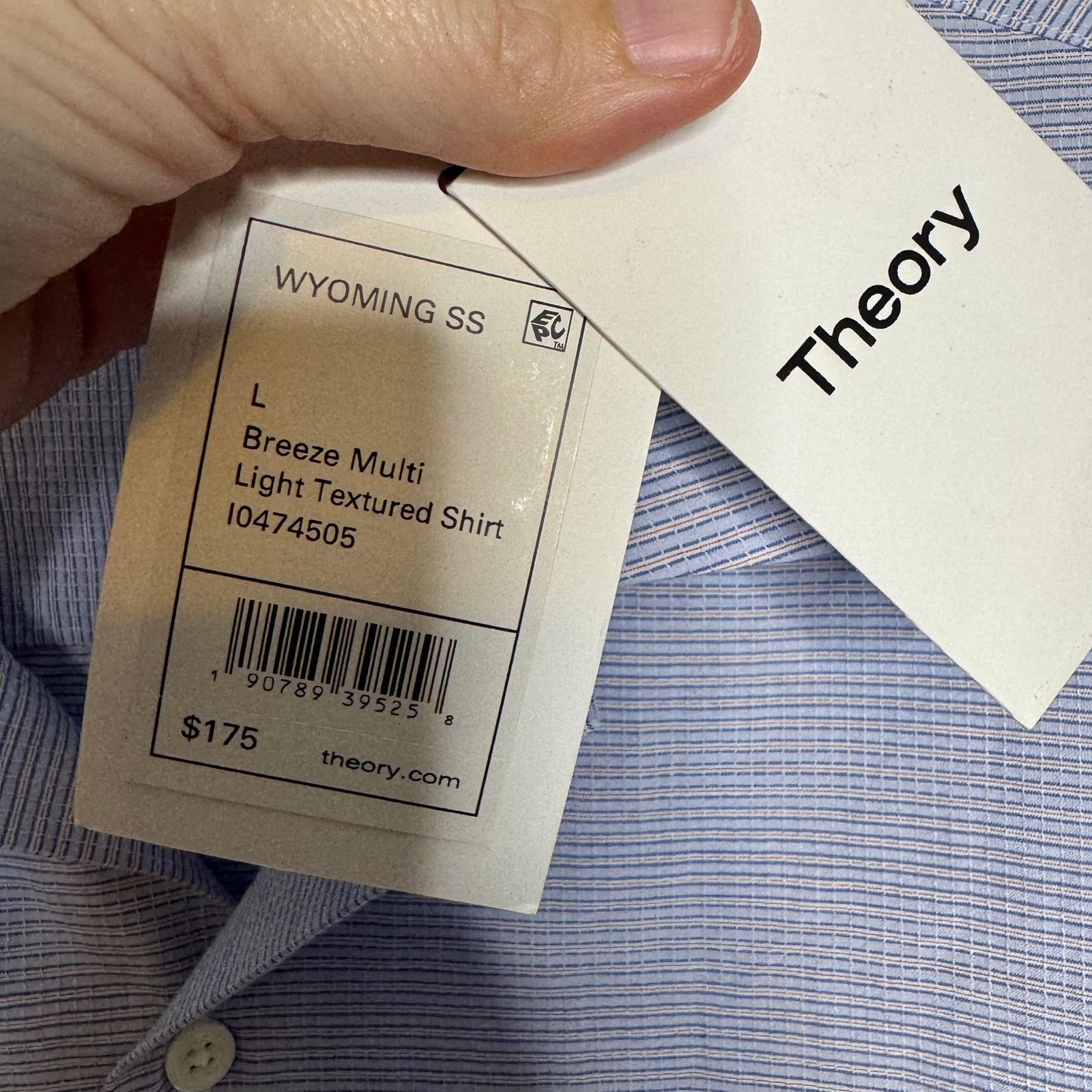 Theory Theory Wyoming SS Breeze Multi Textured Cotton Shirt L NWT Size US L / EU 52-54 / 3 - 3 Thumbnail