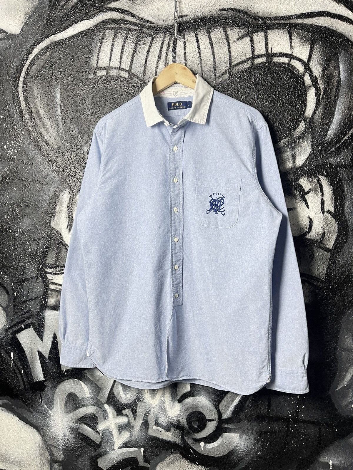 Polo Ralph Lauren Polo Ralph Lauren White Rugby Oxford Blue Shirt Men’s Size L Size US L / EU 52-54 / 3 - 1 Thumbnail