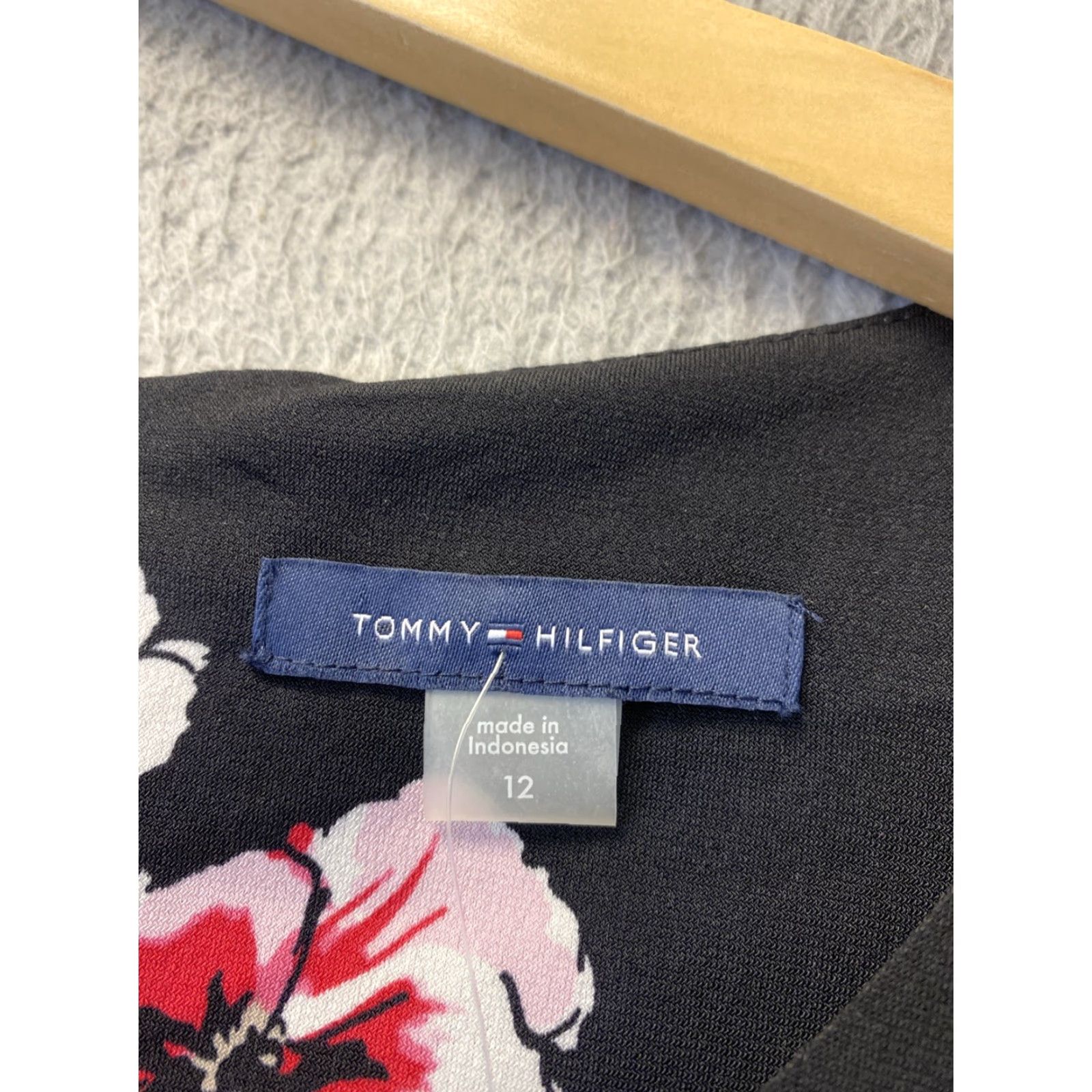 Tommy Hilfiger TOMMY HILFIGER Womens Floral Dress Size 12 Black Knee Length NWT Size XL / US 12-14 / IT 48-50 - 5 Thumbnail