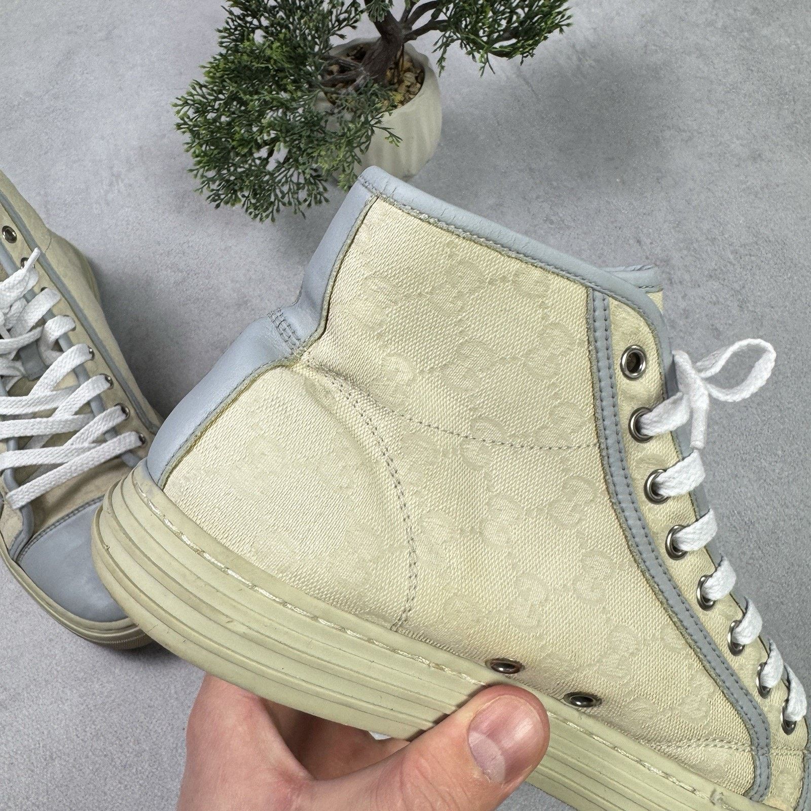 Gucci Gucci GG Monogram High Sneaker Size US 7 Grey Size US 7 / EU 40 - 19 Thumbnail