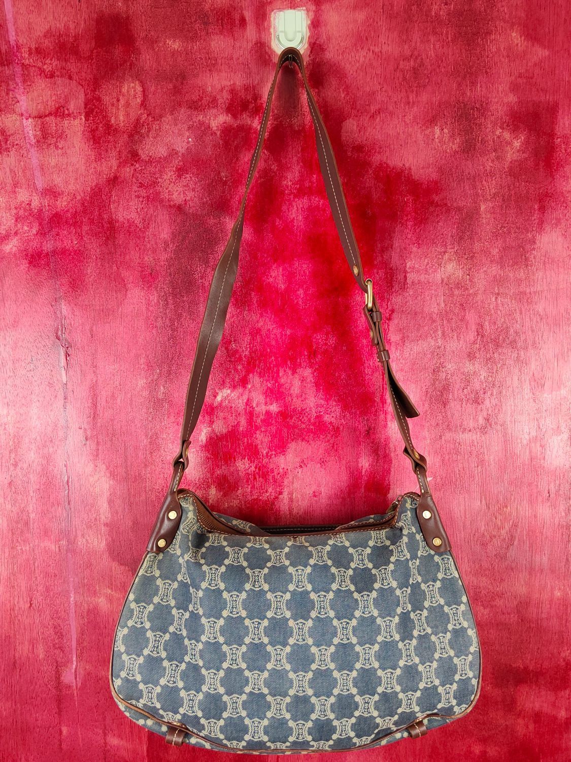 Celine Celine denim monogram vintage Shoulder hand Bag #SB035DLAL Size ONE SIZE - 7 Thumbnail