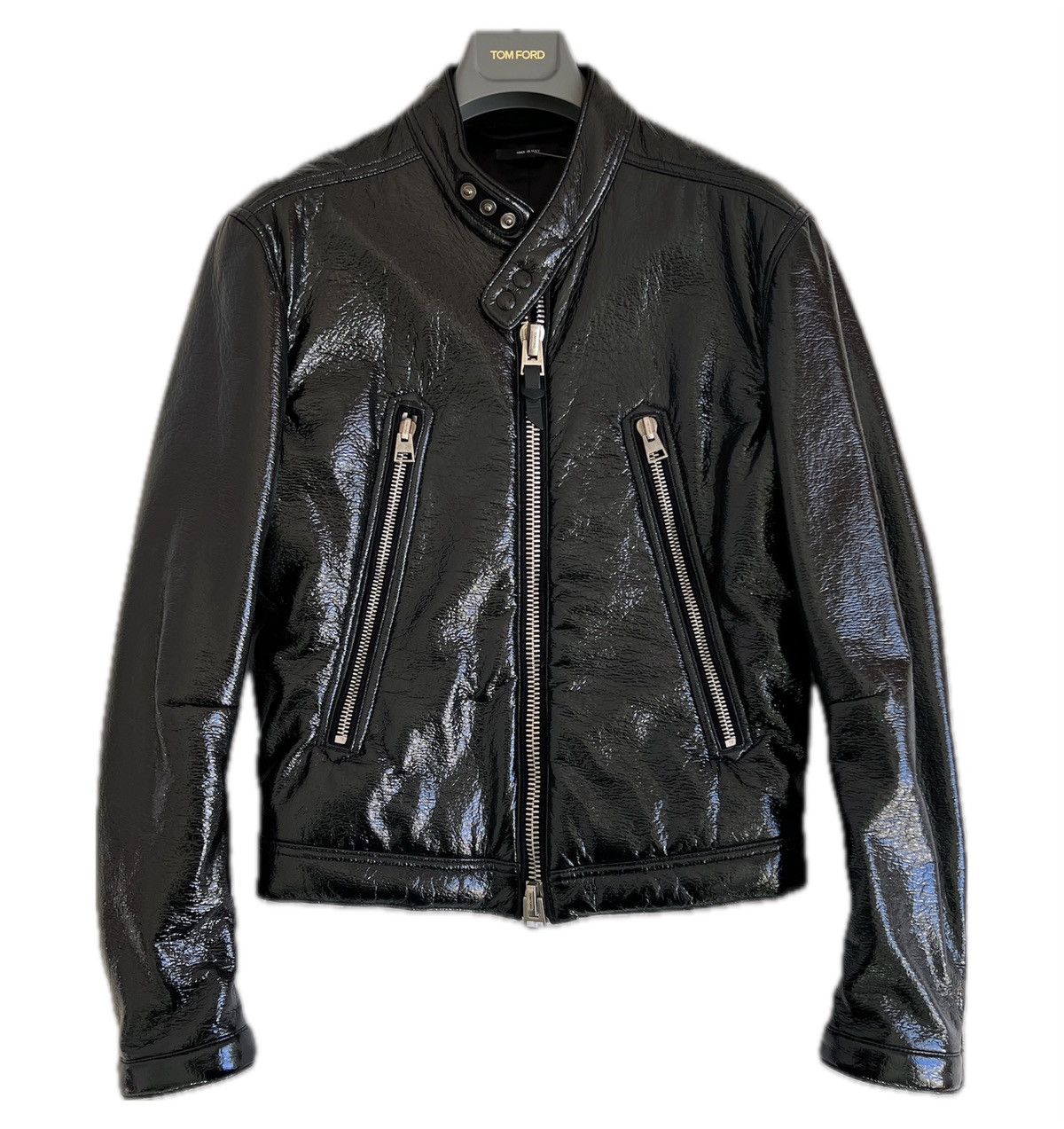 Tom Ford Leather Biker Jacket Lamb black rider Grain patent