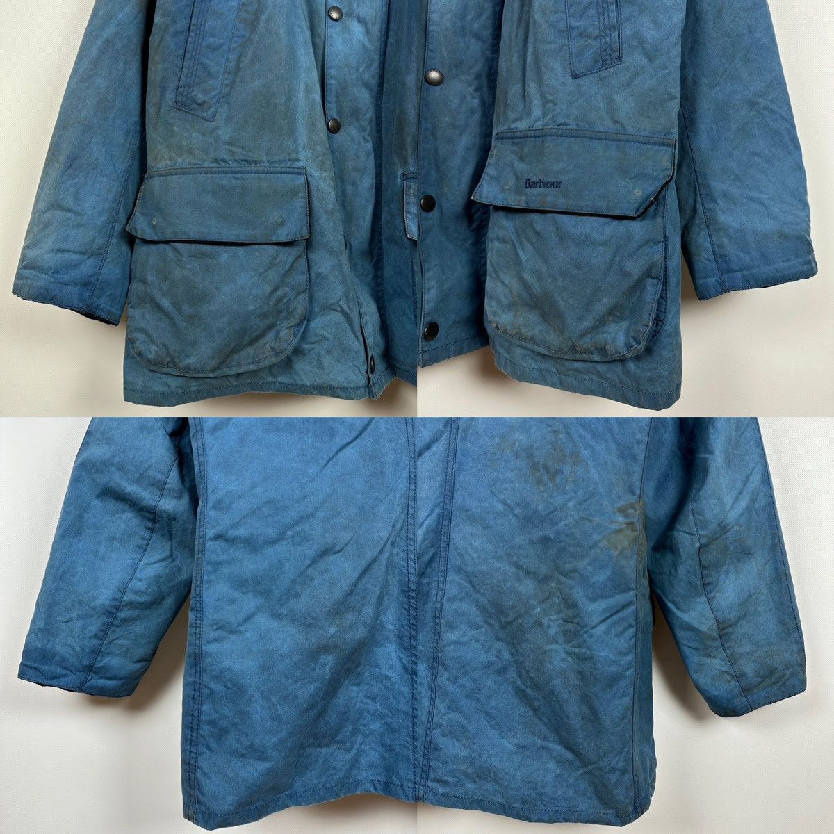 Barbour Barbour Bristol Waxed Blue Coat Jacket Size US L / EU 52-54 / 3 - 14 Thumbnail