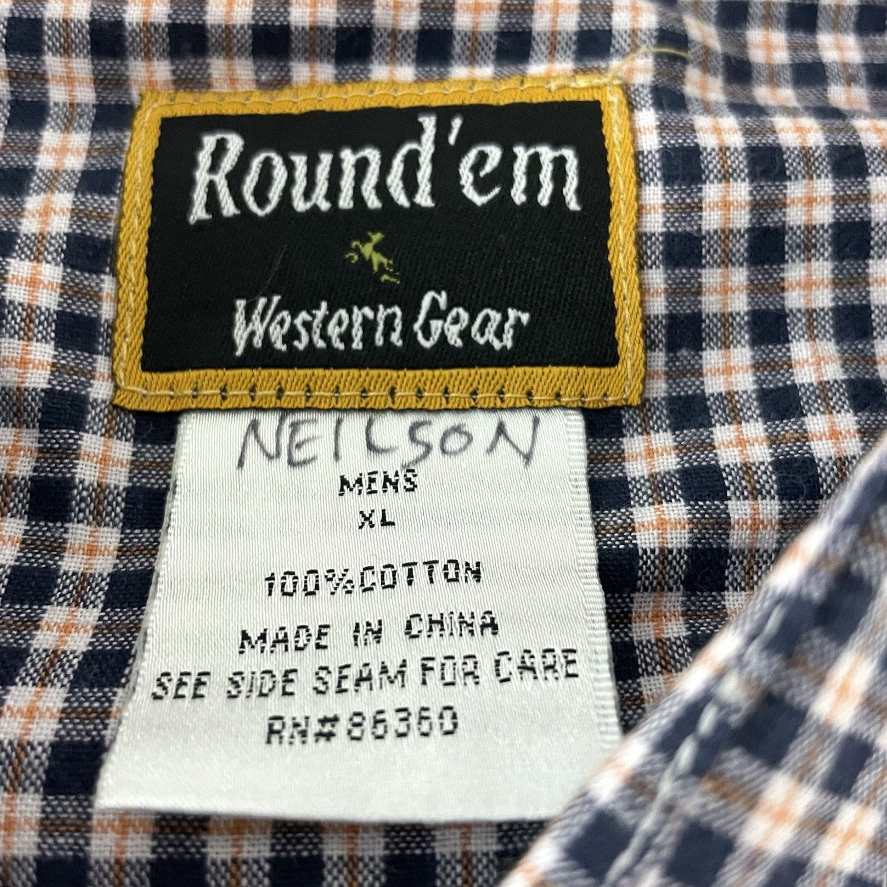 Vintage VINTAGE Round'em Western Gear Short Sleeve Snap Button Front Shirt Mens XL Blue Size US XL / EU 56 / 4 - 2 Thumbnail