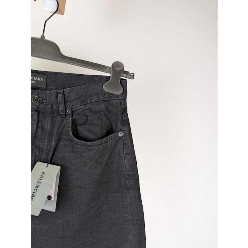 Balenciaga o1rshd1 Low Crotch Light Japanese Denim Pants in Black Size US 30 / EU 46 - 5 Thumbnail